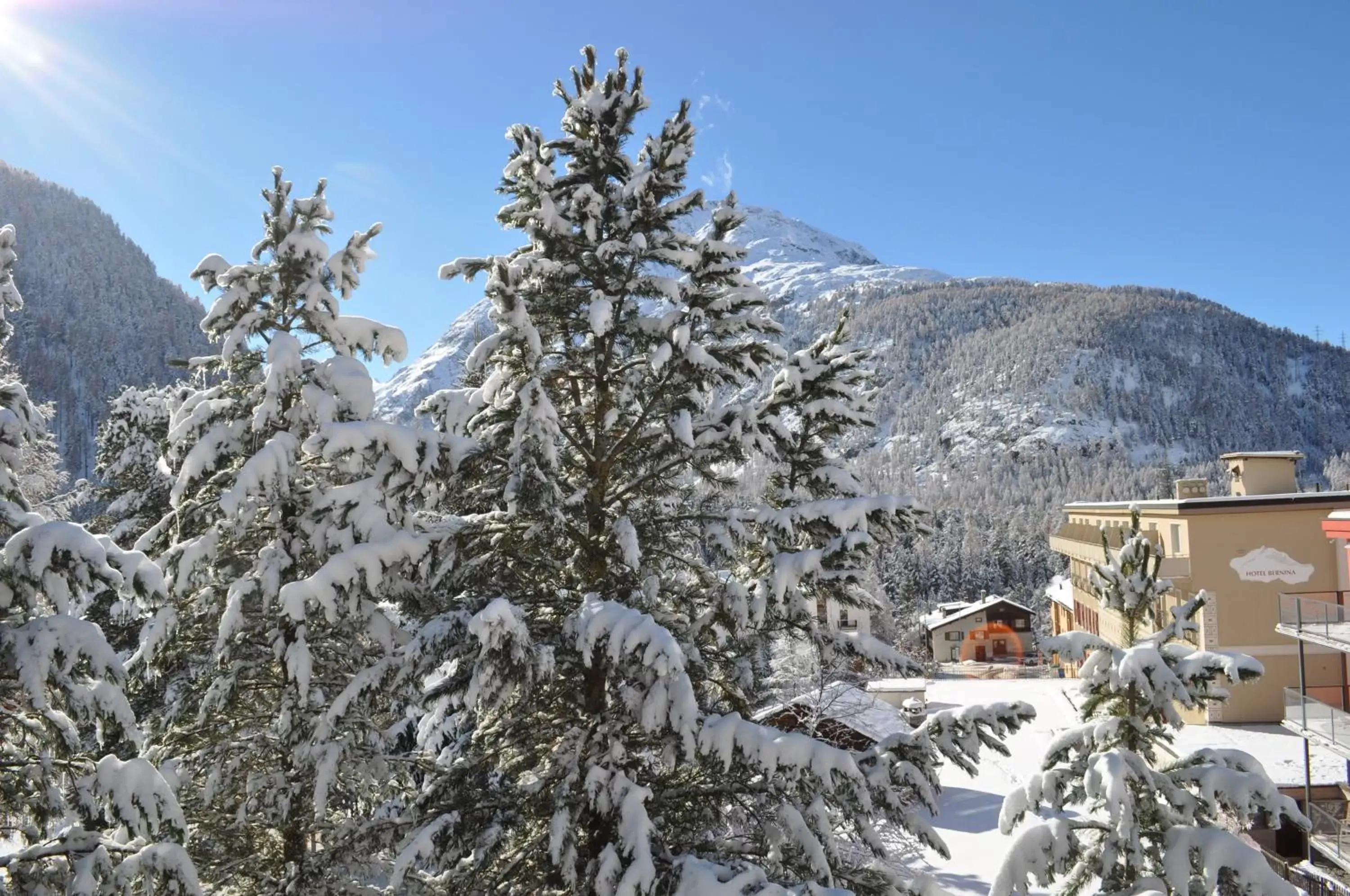 Mountain view, Winter in Hotel Bernina