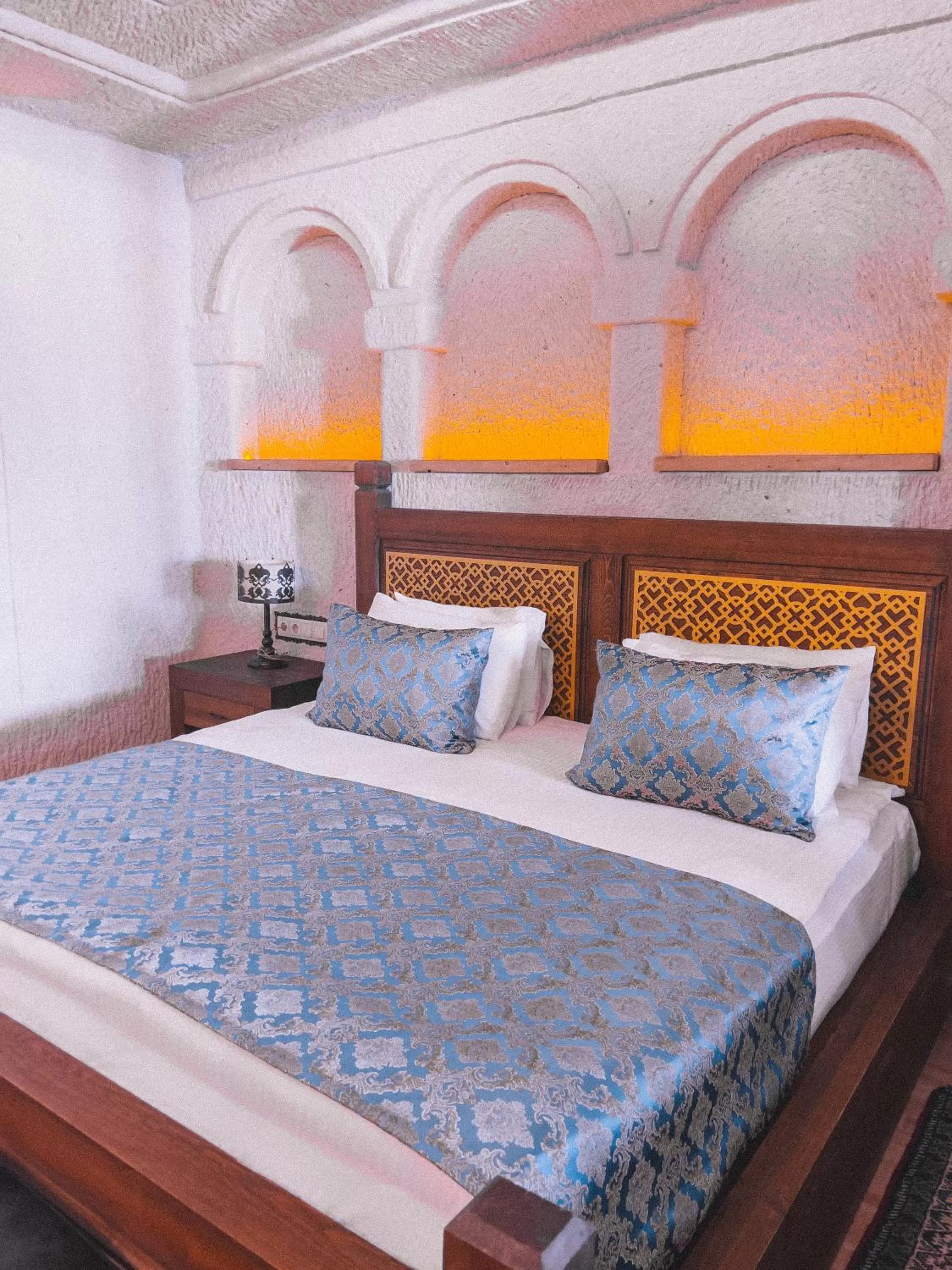 Bedroom, Bed in Local Cave House