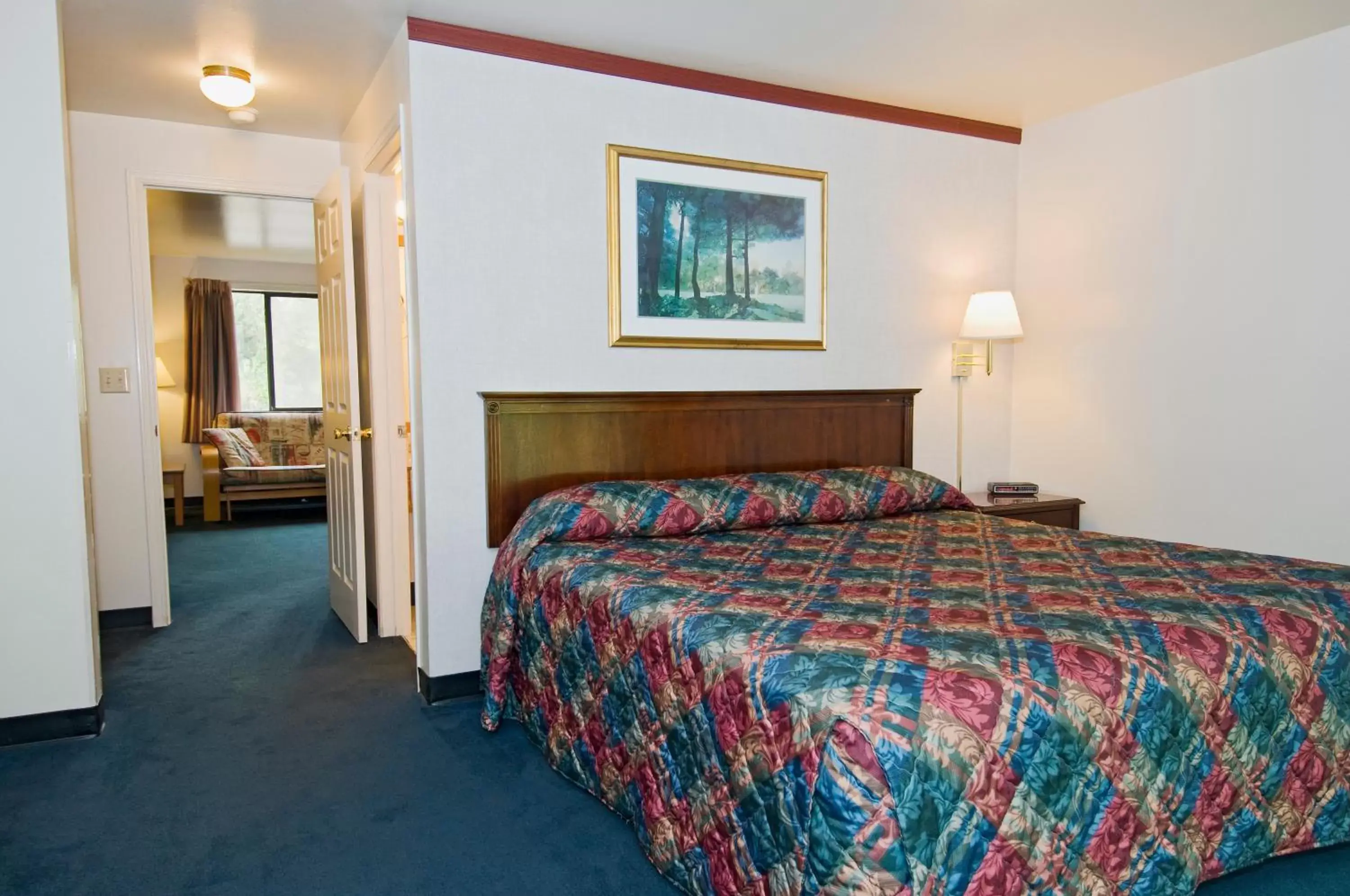 Bed in Sequim Bay Lodge