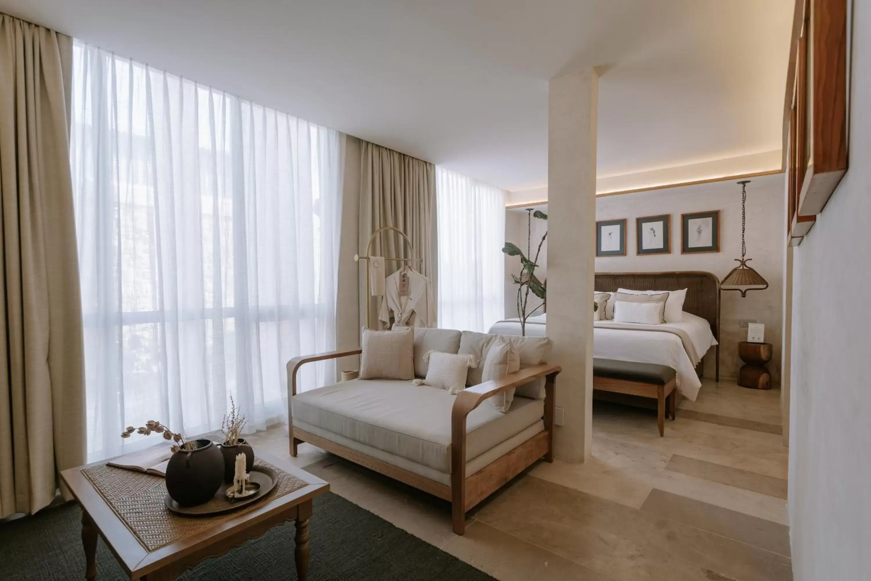 Bed, Seating Area in Hotel Sureño Yucatan