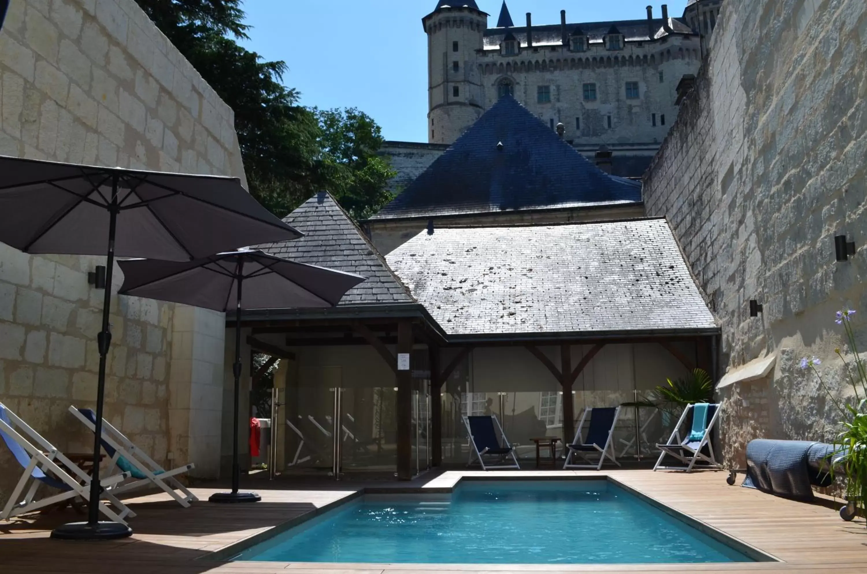 Landmark view, Swimming Pool in Hôtel Anne d'Anjou, The Originals Collection