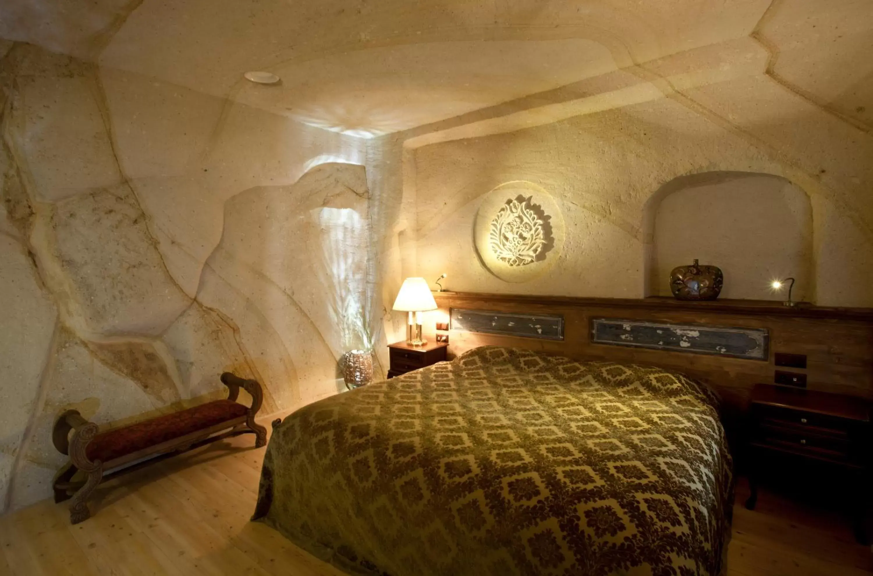 Decorative detail, Bed in Fresco Cave Suites Cappadocia