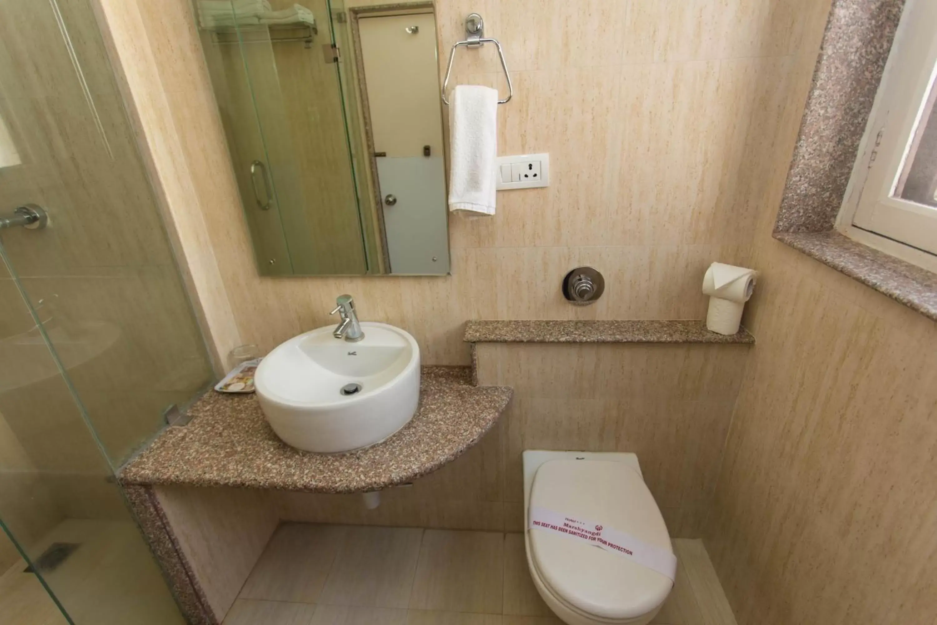 Shower, Bathroom in Hotel Marshyangdi