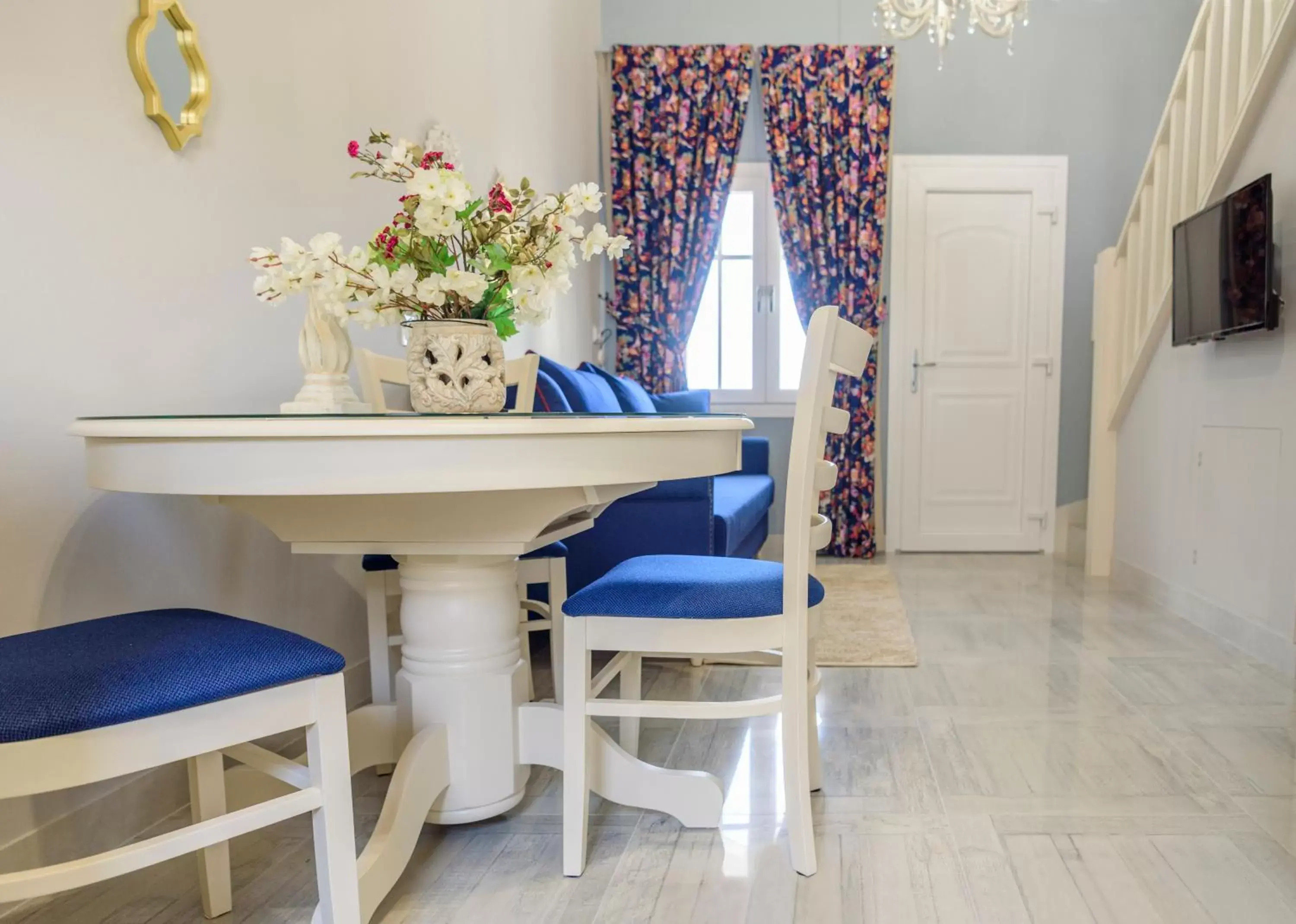 Seating area, Dining Area in Nafsika Suites