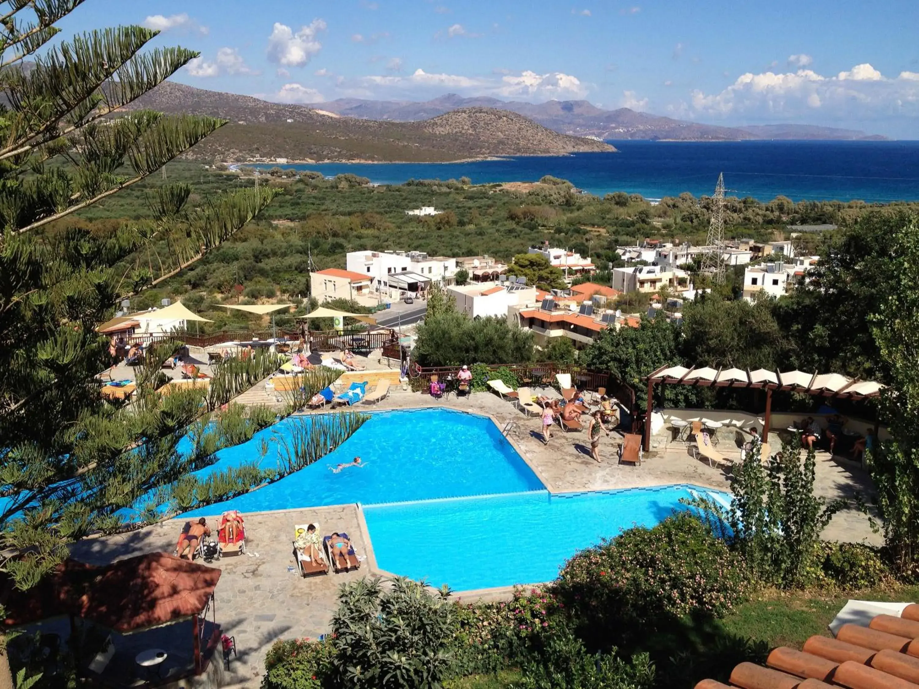 Swimming pool, Bird's-eye View in Elpida Village