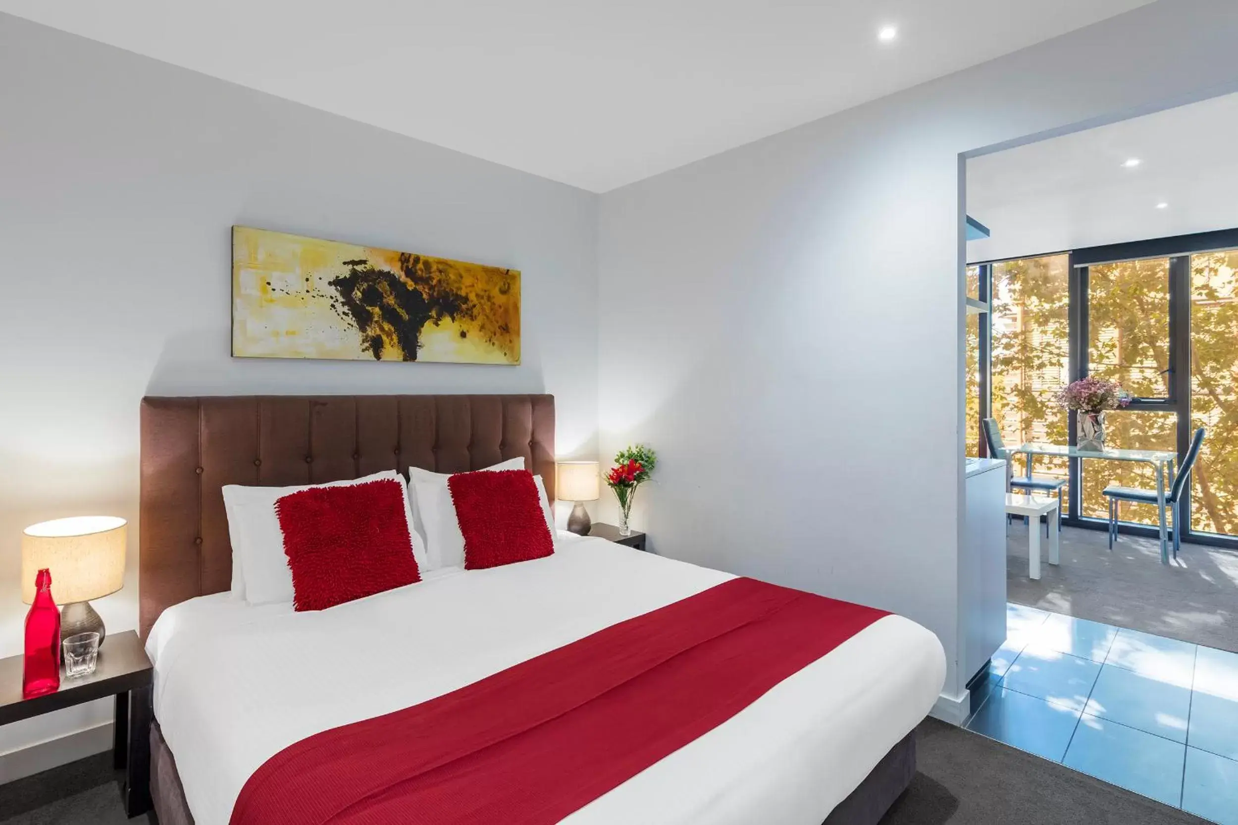 Bedroom, Bed in Aura on Flinders Serviced Apartments