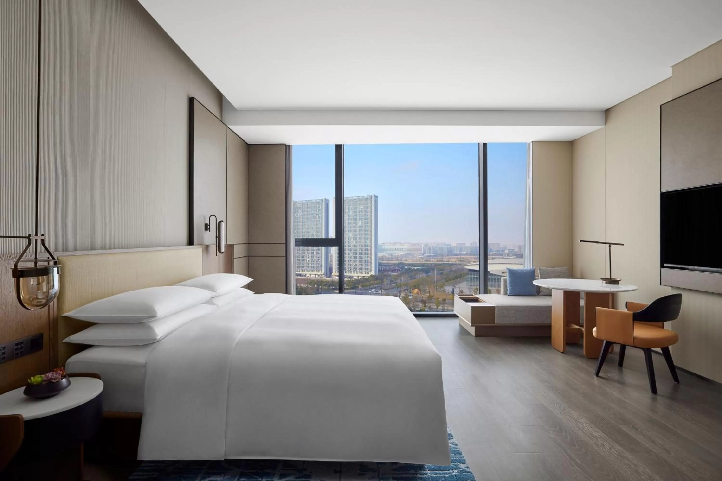 Photo of the whole room, Bed in Nantong Marriott Hotel