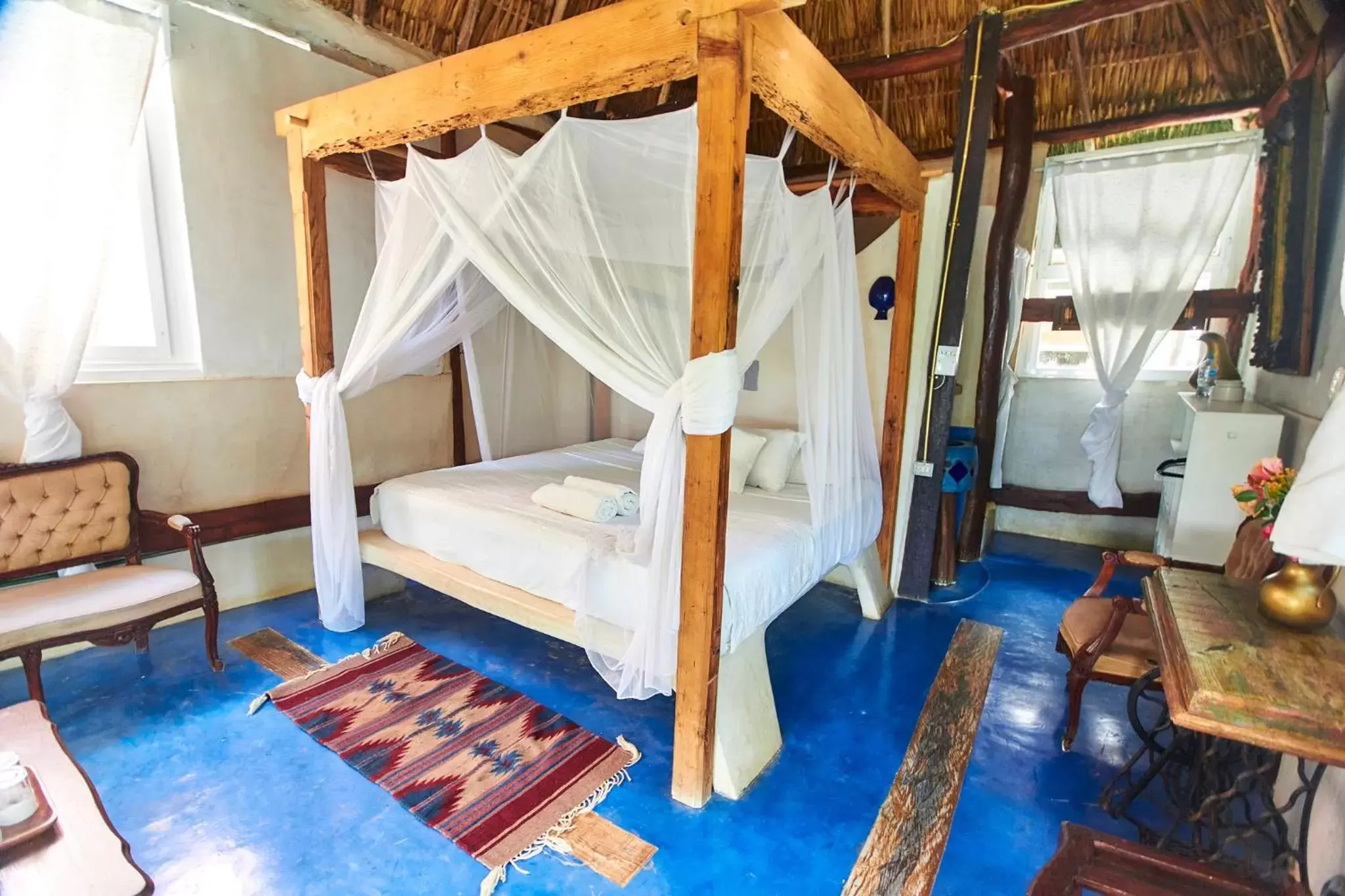 Photo of the whole room, Bed in Posada Lamar Tulum Beach Front and Pool