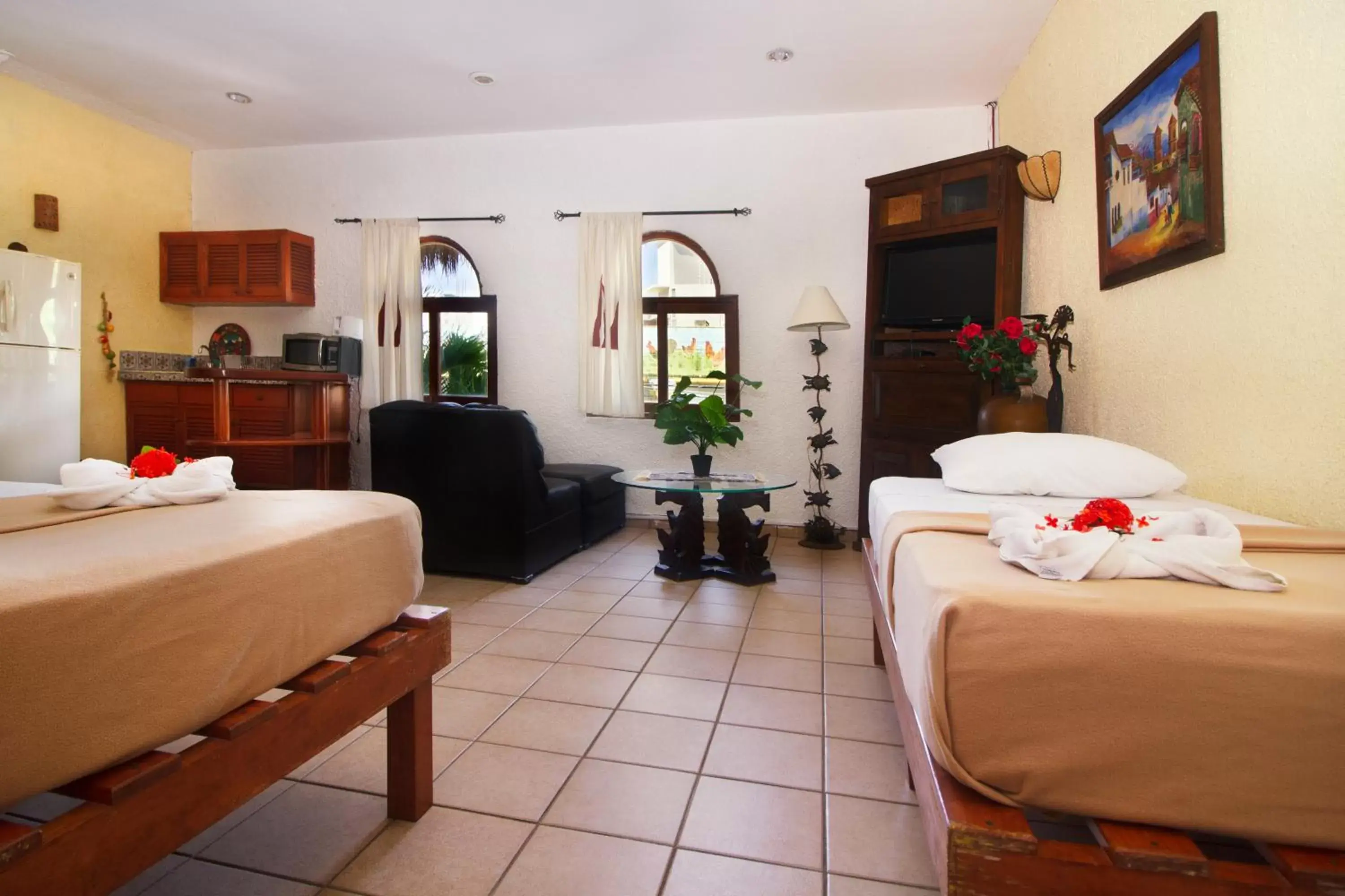 Bed in Hotel Bosque Caribe, 5th Av. zone