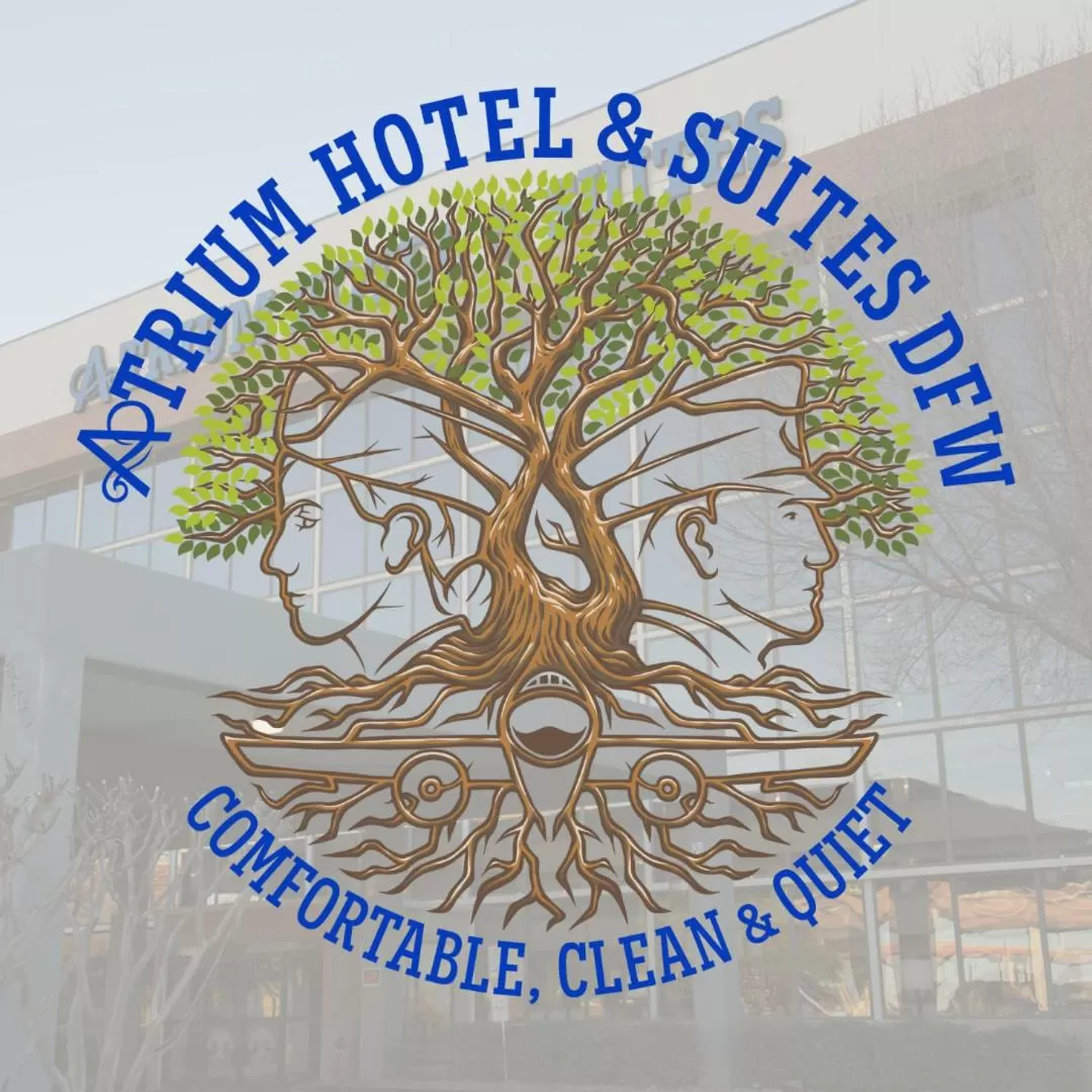 Logo/Certificate/Sign in Atrium Hotel and Suites DFW Airport