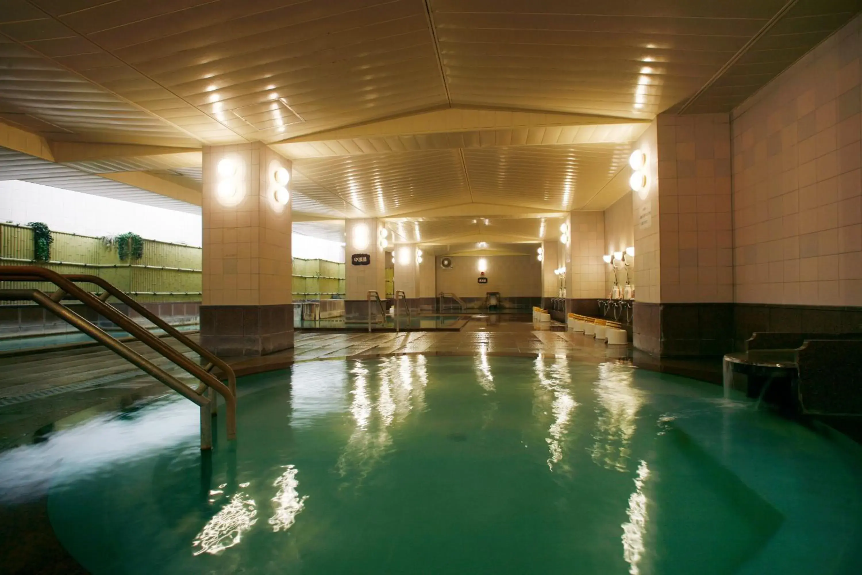Hot Spring Bath, Swimming Pool in Sounkyo Kanko Hotel