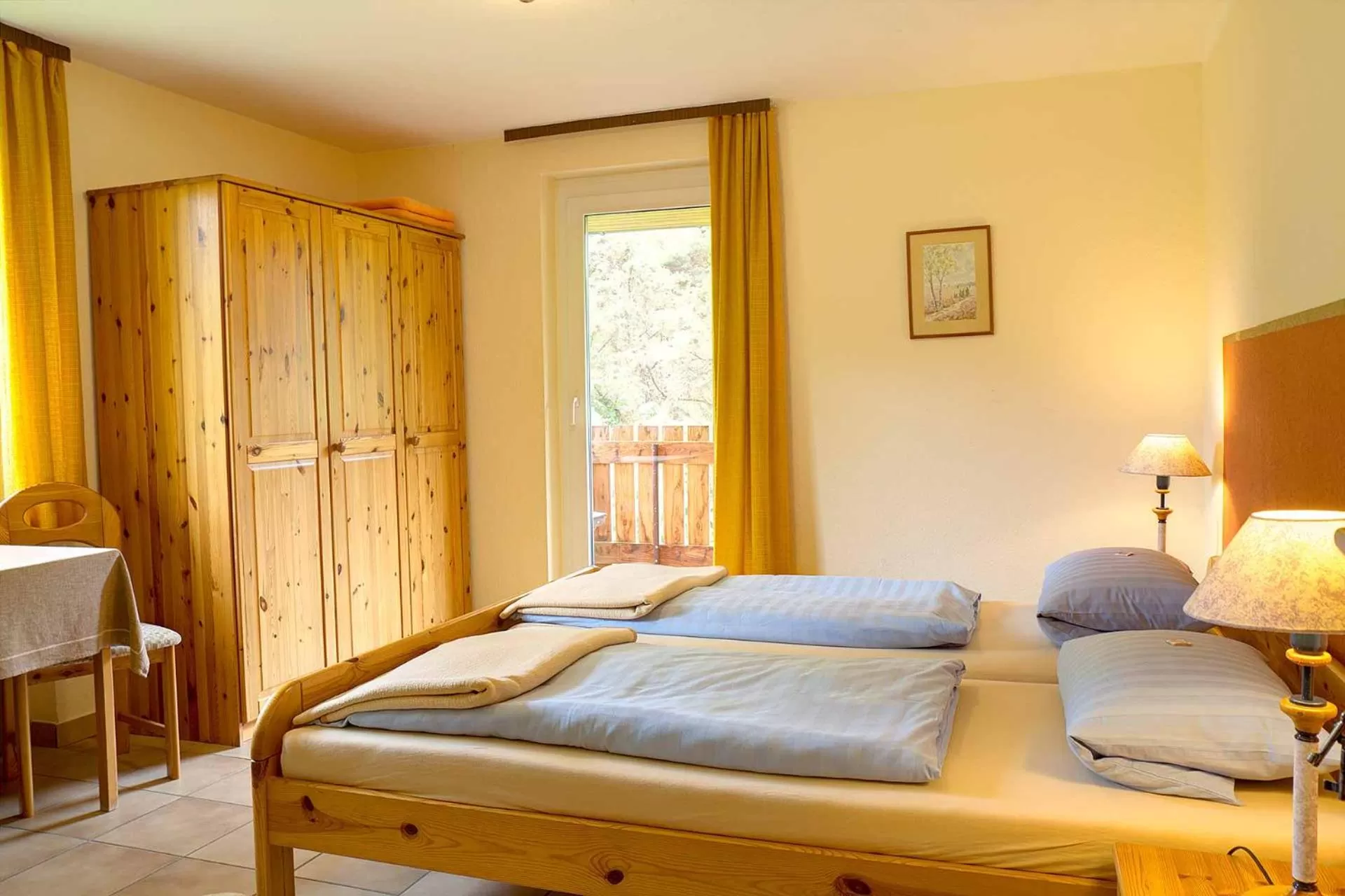 Bed in Biohotel Spöktal