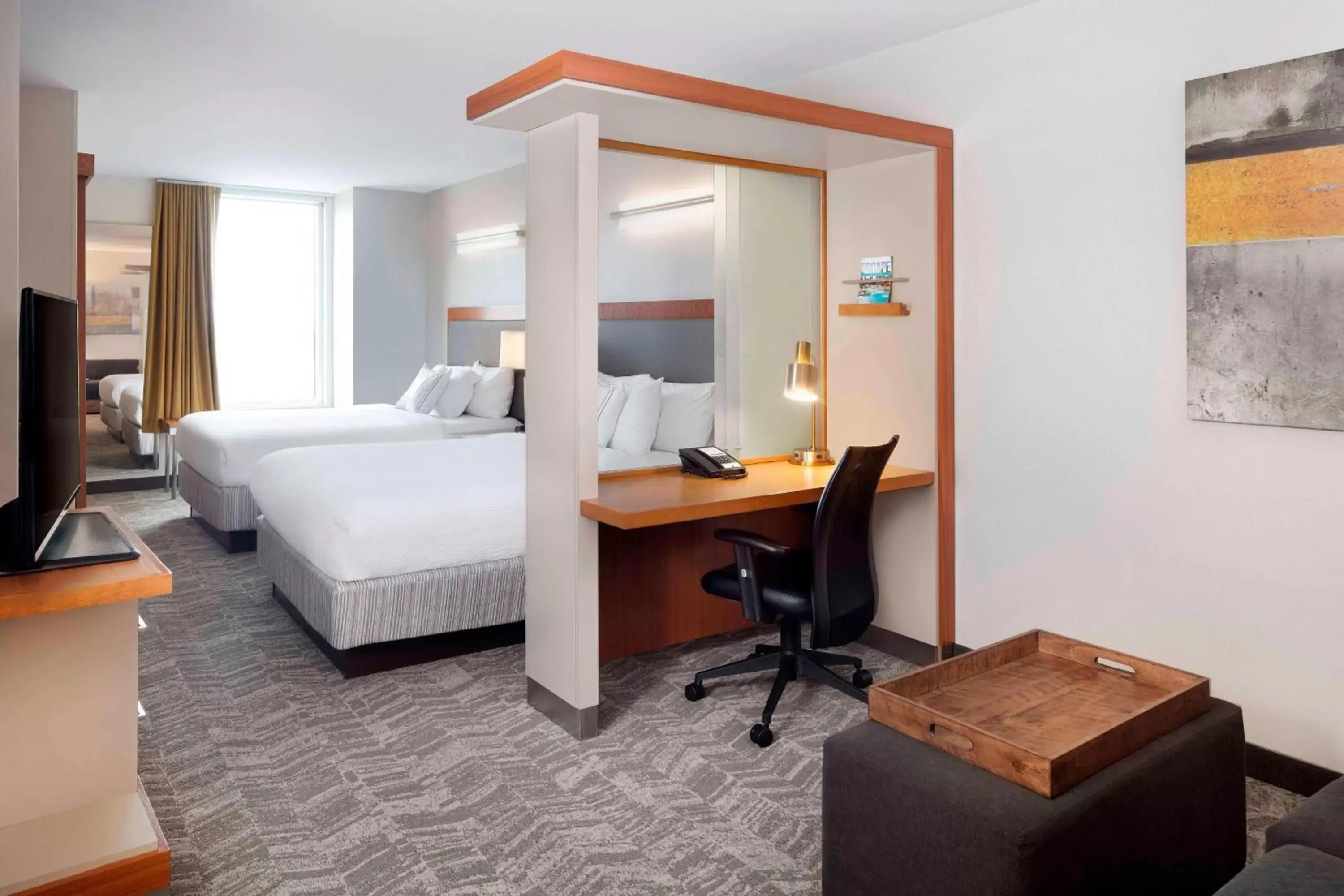 Photo of the whole room, Bed in SpringHill Suites Indianapolis Downtown