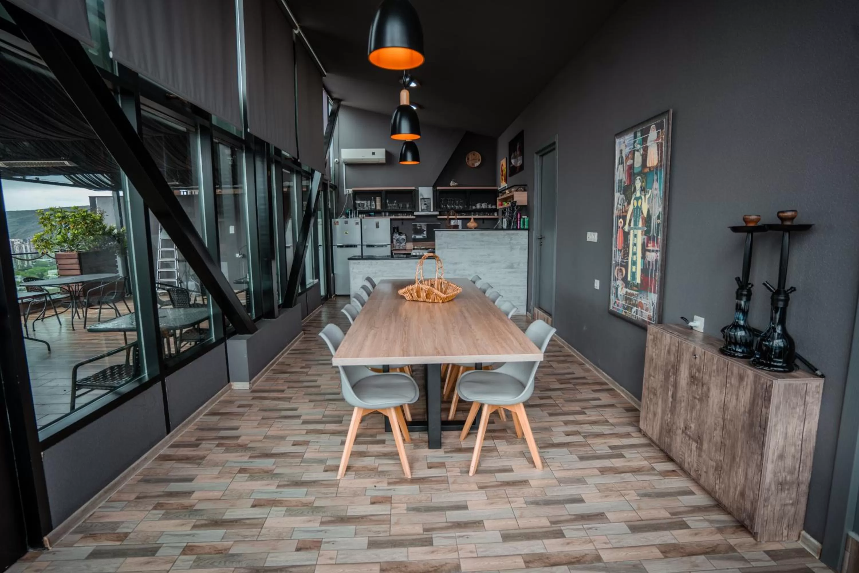 Dining area in Hotel Grand View in Tbilisi