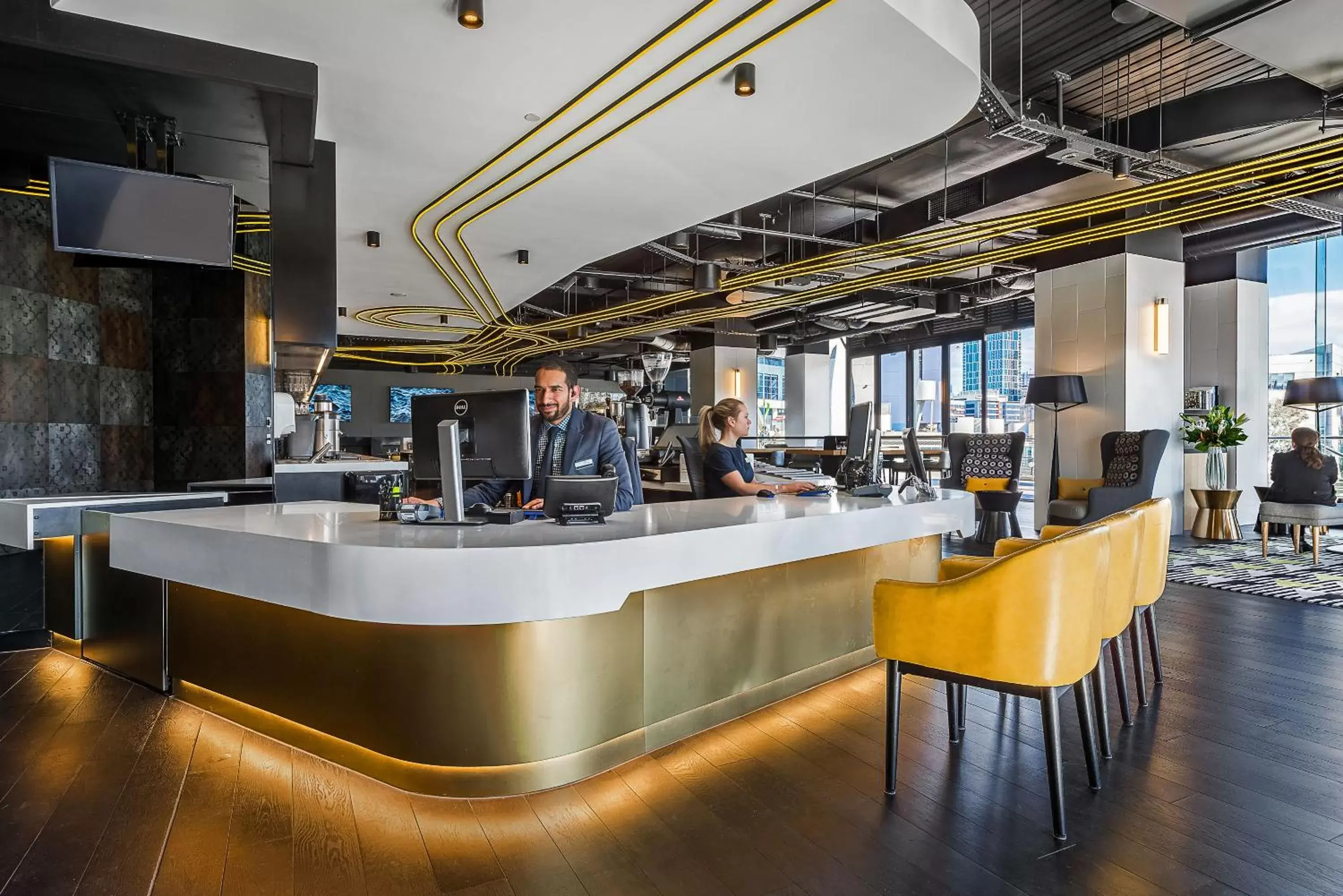 Lobby or reception, Restaurant/Places to Eat in Peppers Docklands