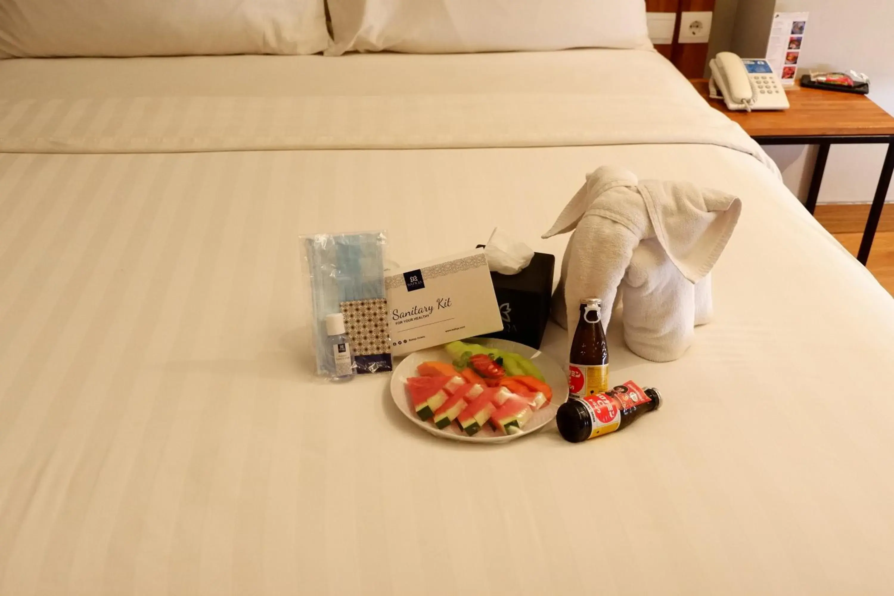 Drinks, Bed in BATIQA Hotel Lampung Drinks, Bed in BATIQA Hotel Lampung