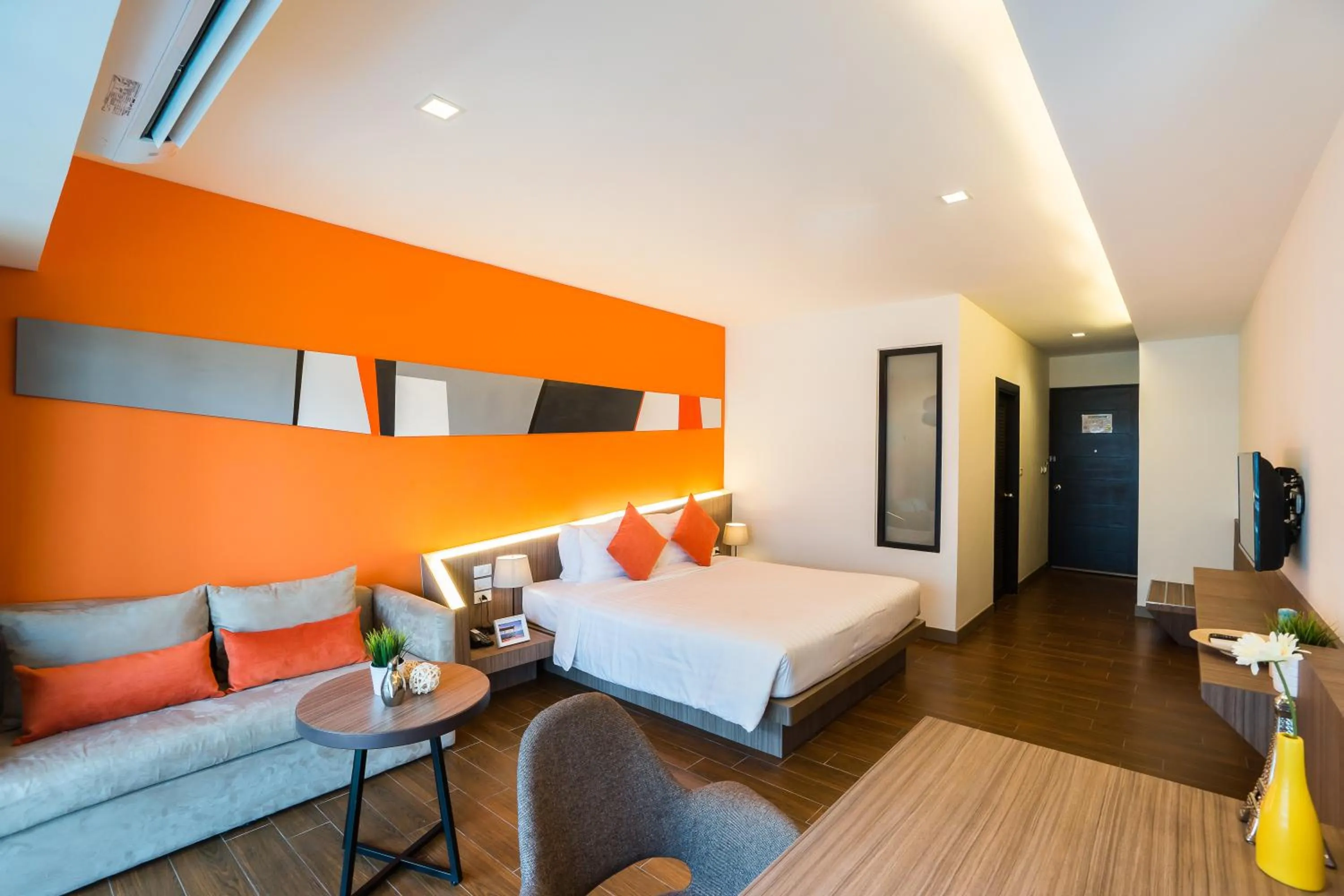 Bed in J Inspired Hotel Pattaya