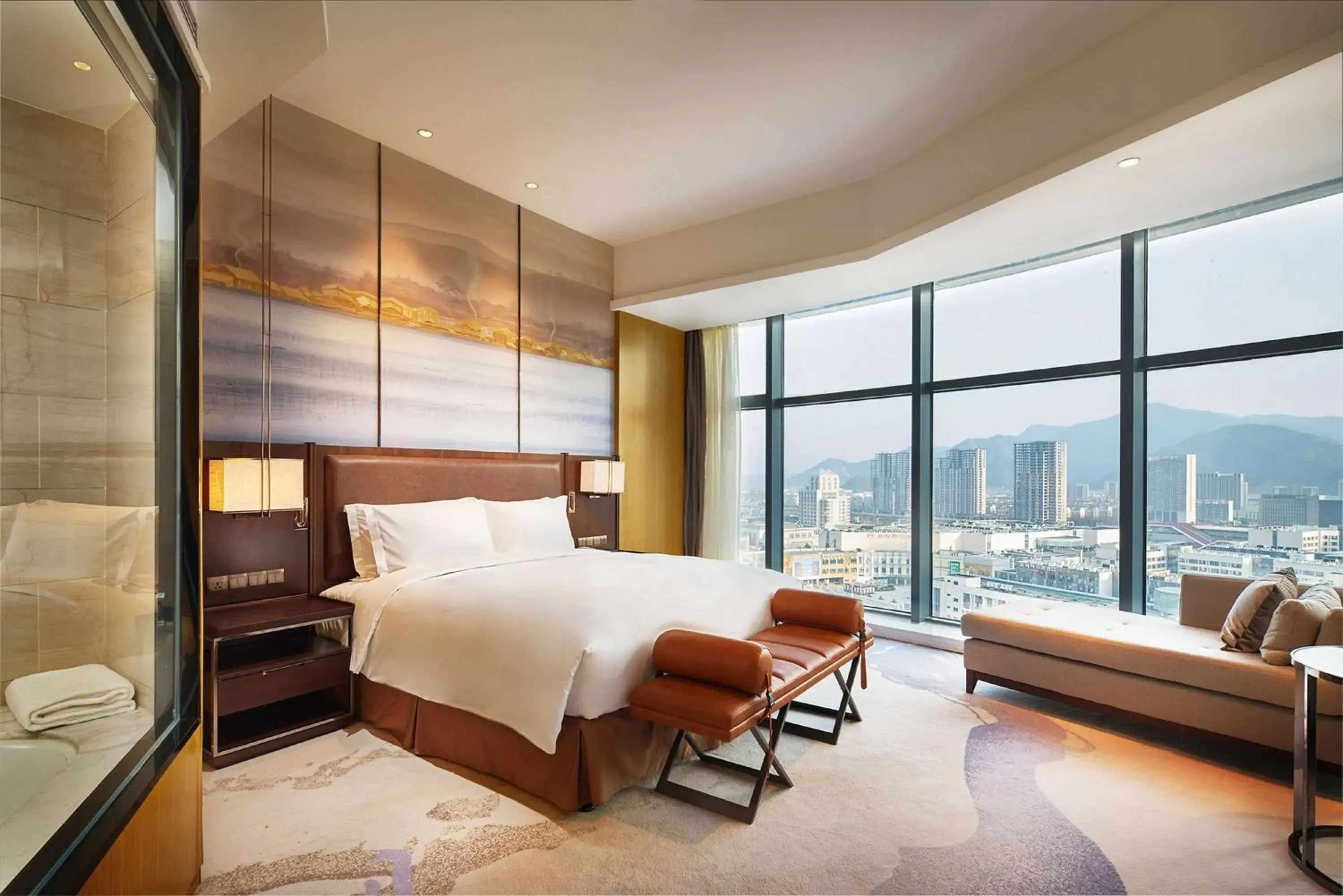 Living room, Bed in DoubleTree By Hilton Ningbo Beilun Living room, Bed in DoubleTree By Hilton Ningbo Beilun
