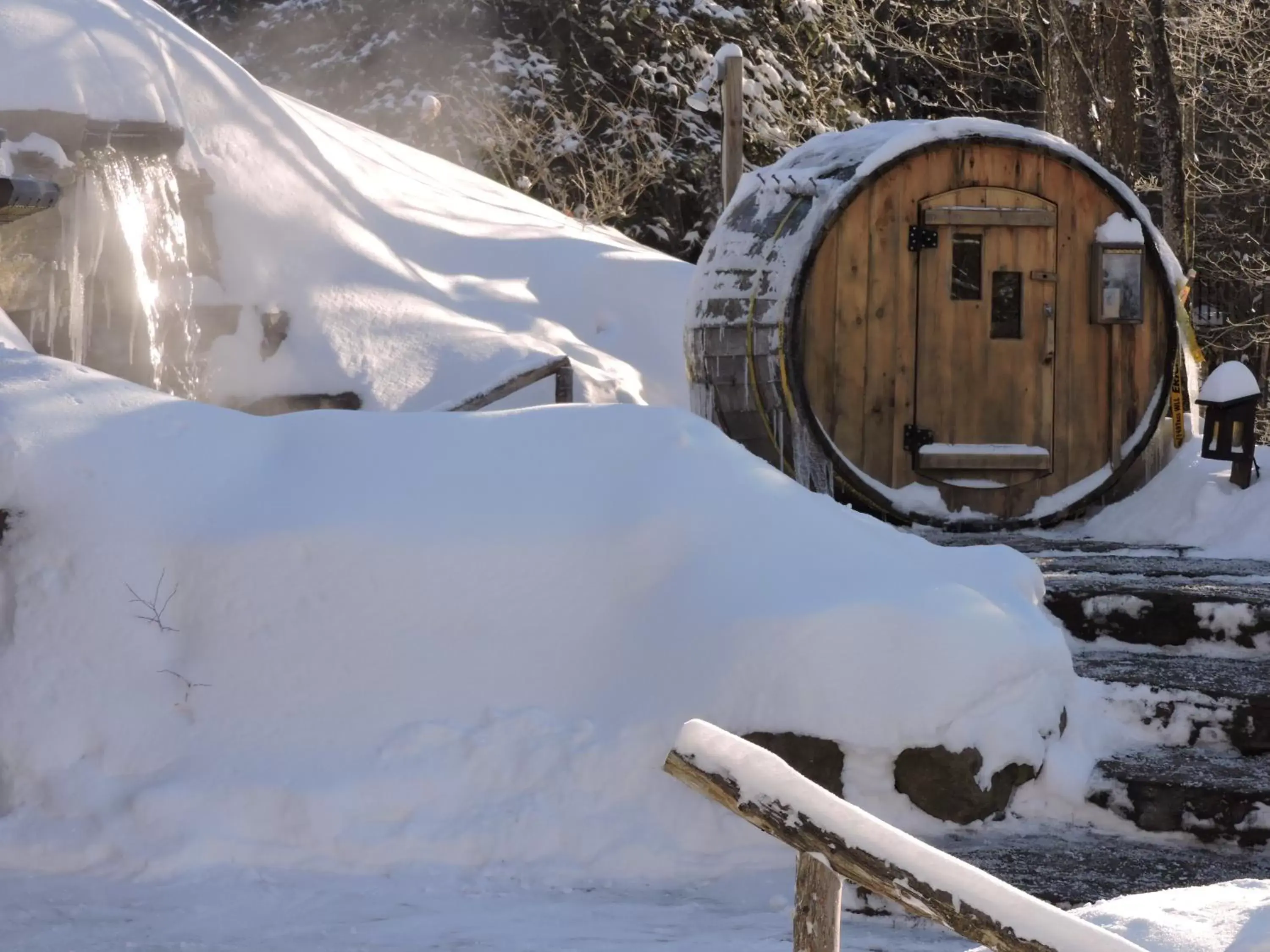 Sauna, Winter in Auberge Spa & Beaux Reves