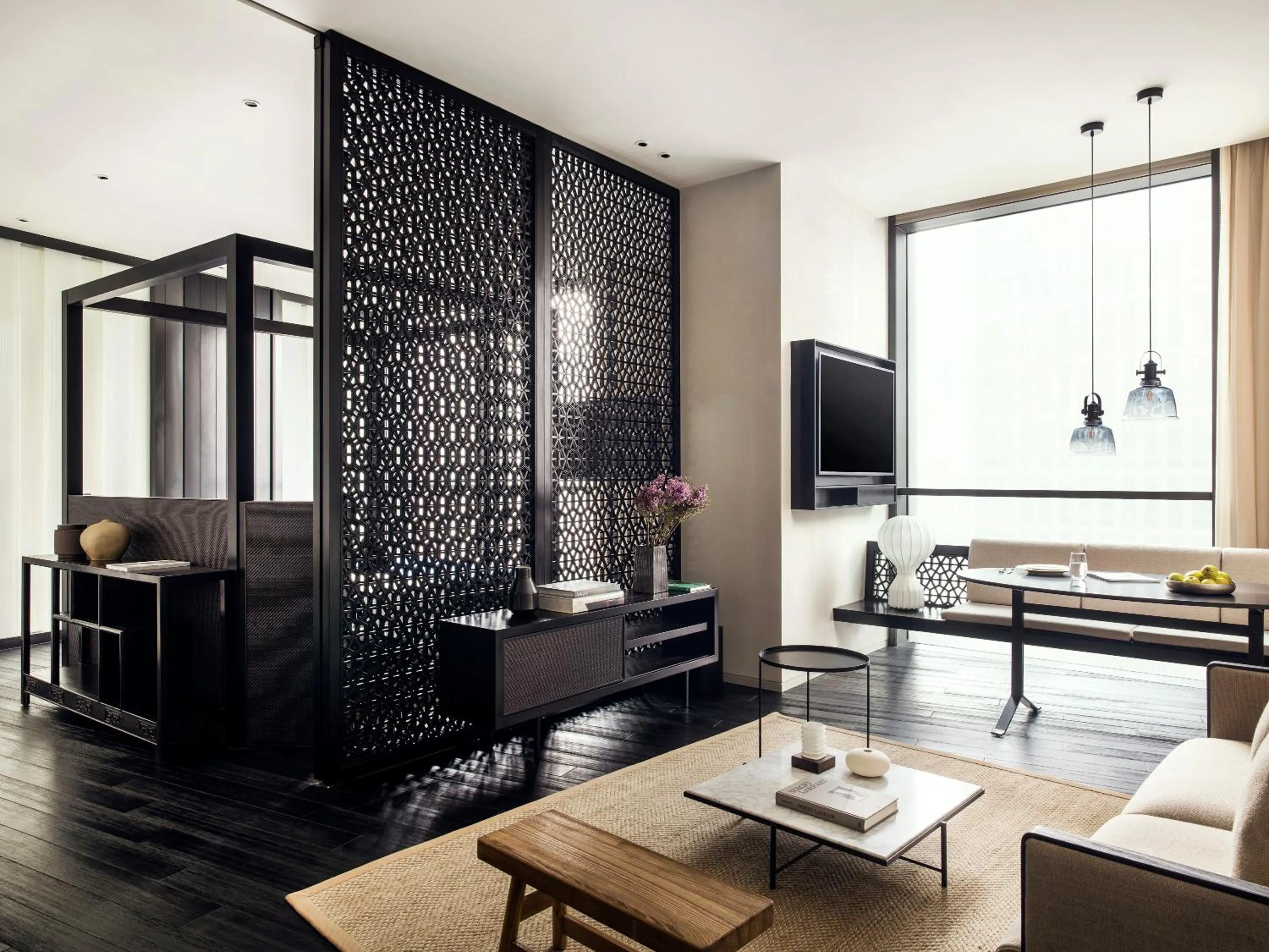 Seating area in Upper House Shanghai - Former The Middle House