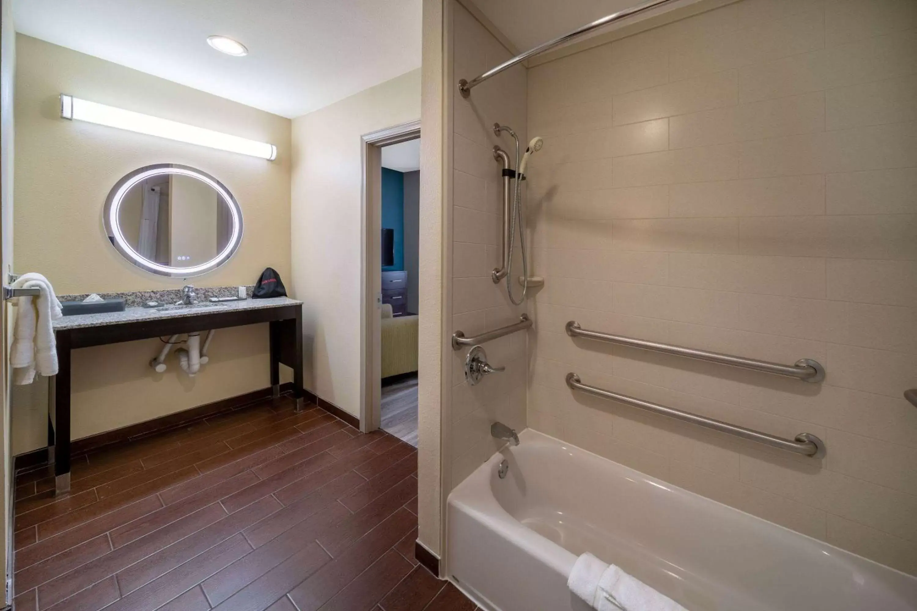 TV and multimedia, Bathroom in La Quinta Inn & Suites by Wyndham Durant