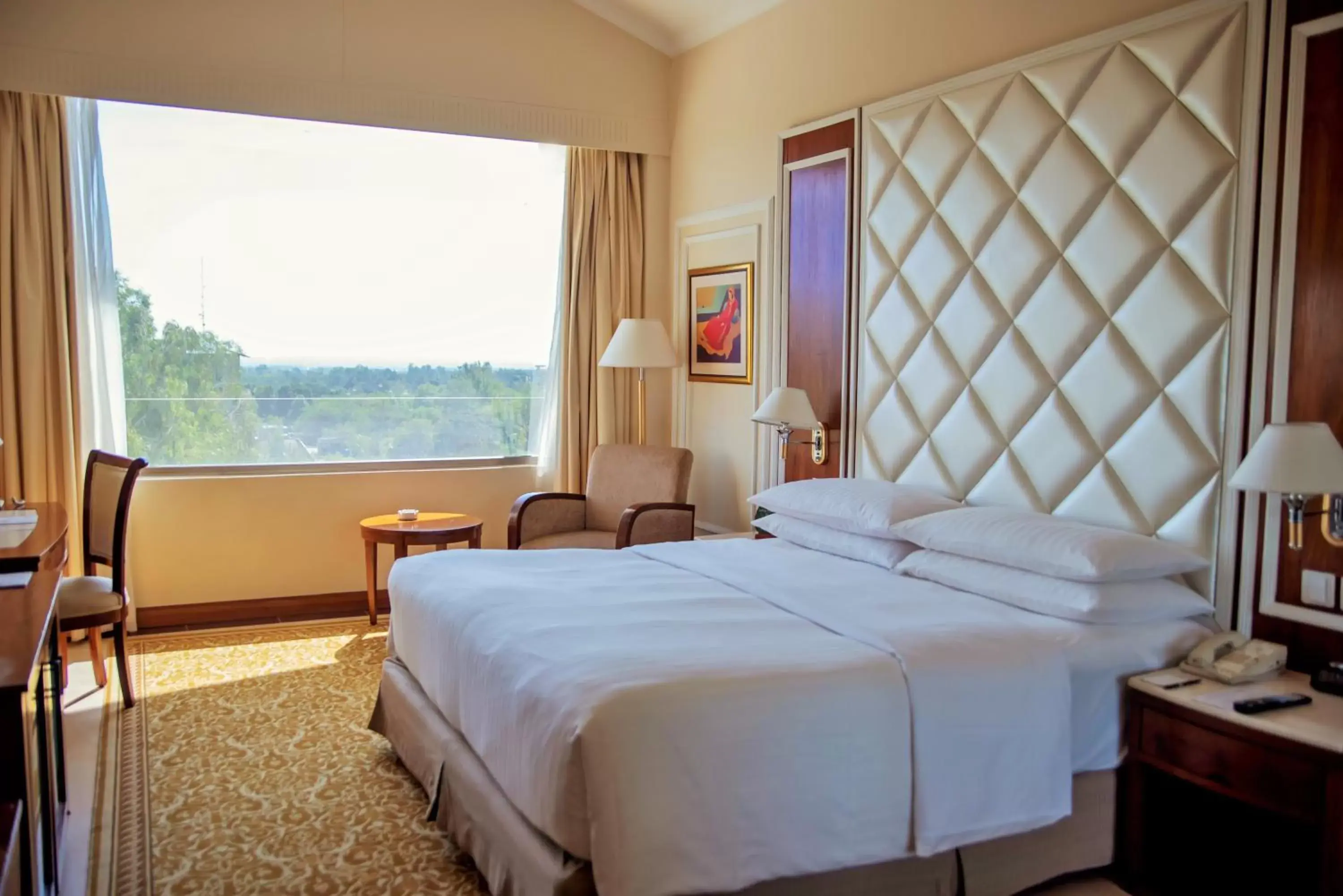 View (from property/room), Bed in Islamabad Marriott Hotel