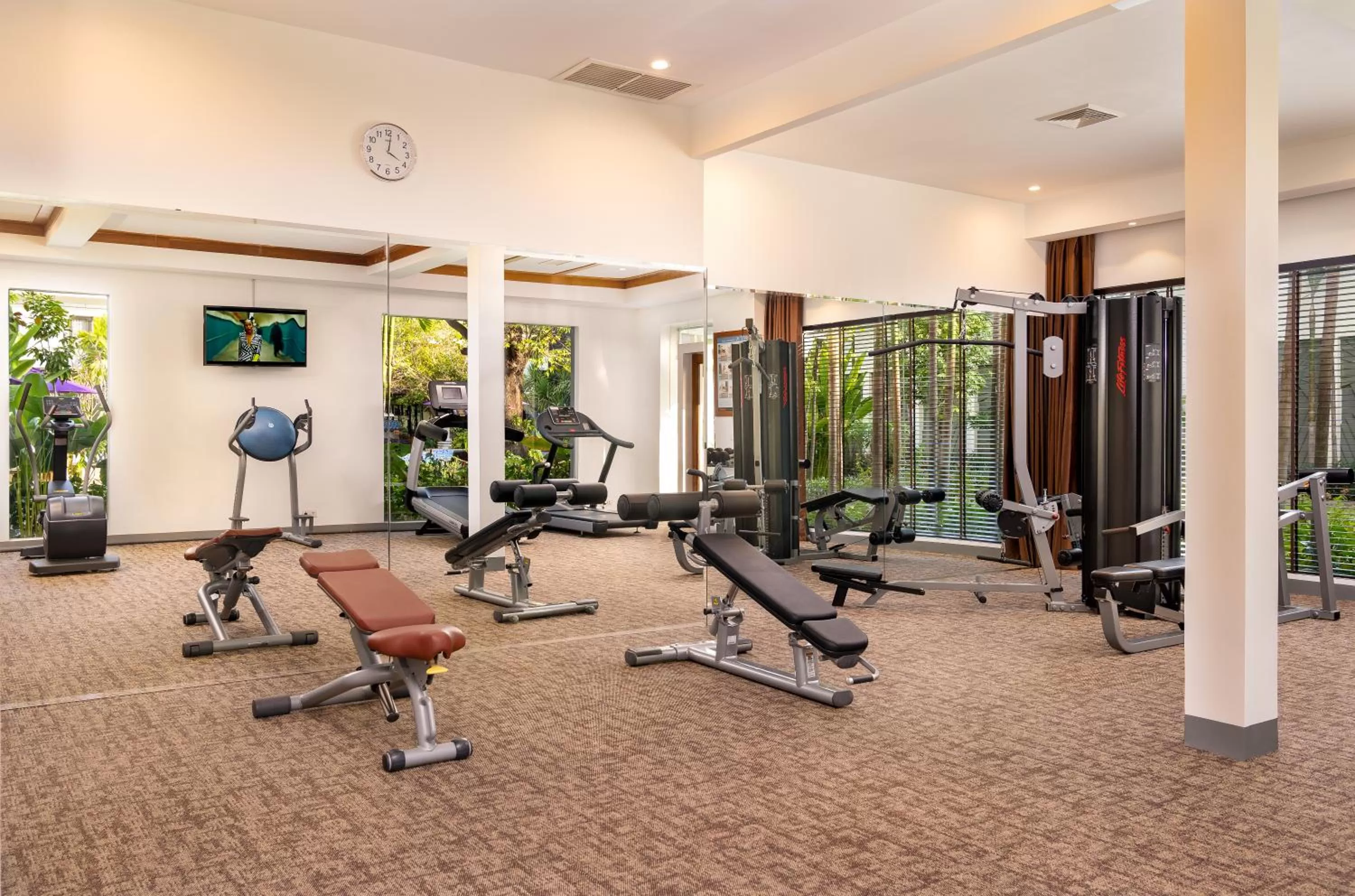 Fitness centre/facilities in Koulen Hotel