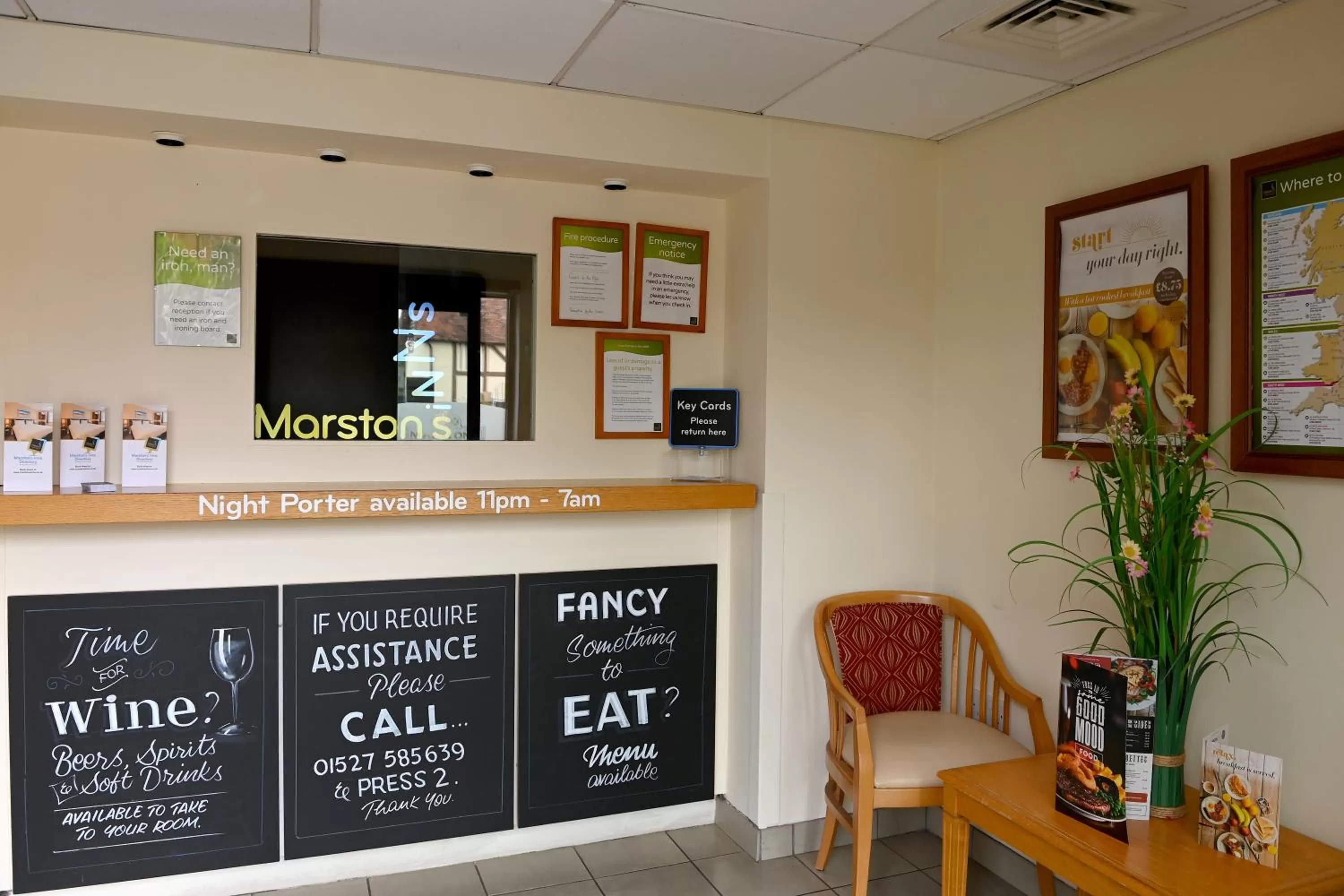 Lobby or reception in Meadow Farm Redditch by Marstons Inns