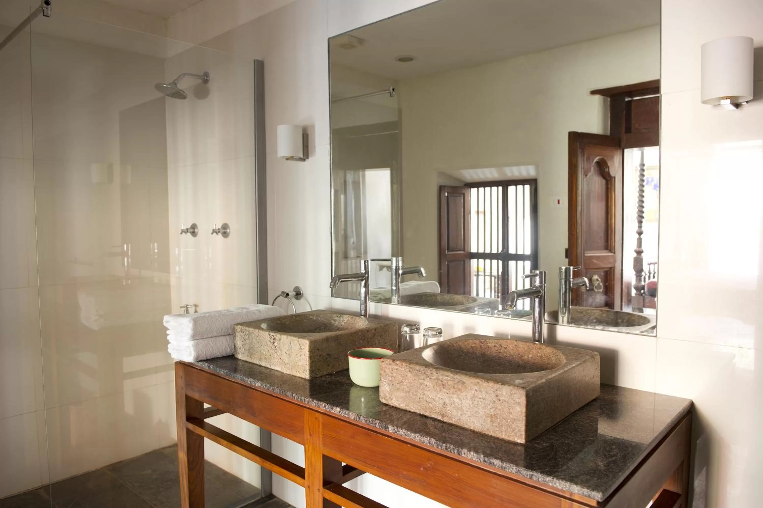 Bathroom in Saratha Vilas Chettinad