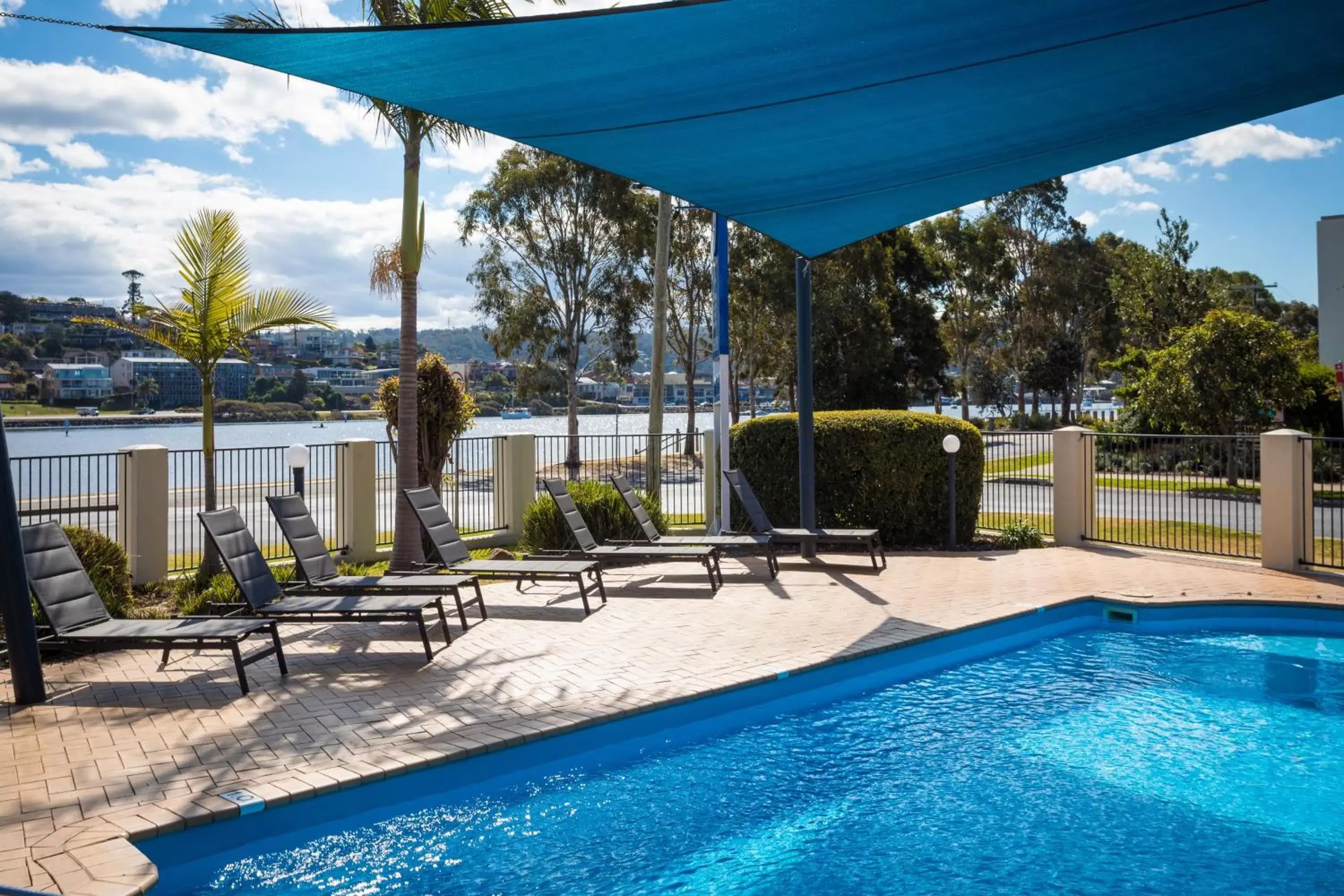 Lake view, Swimming Pool in Sails Luxury Apartments Merimbula