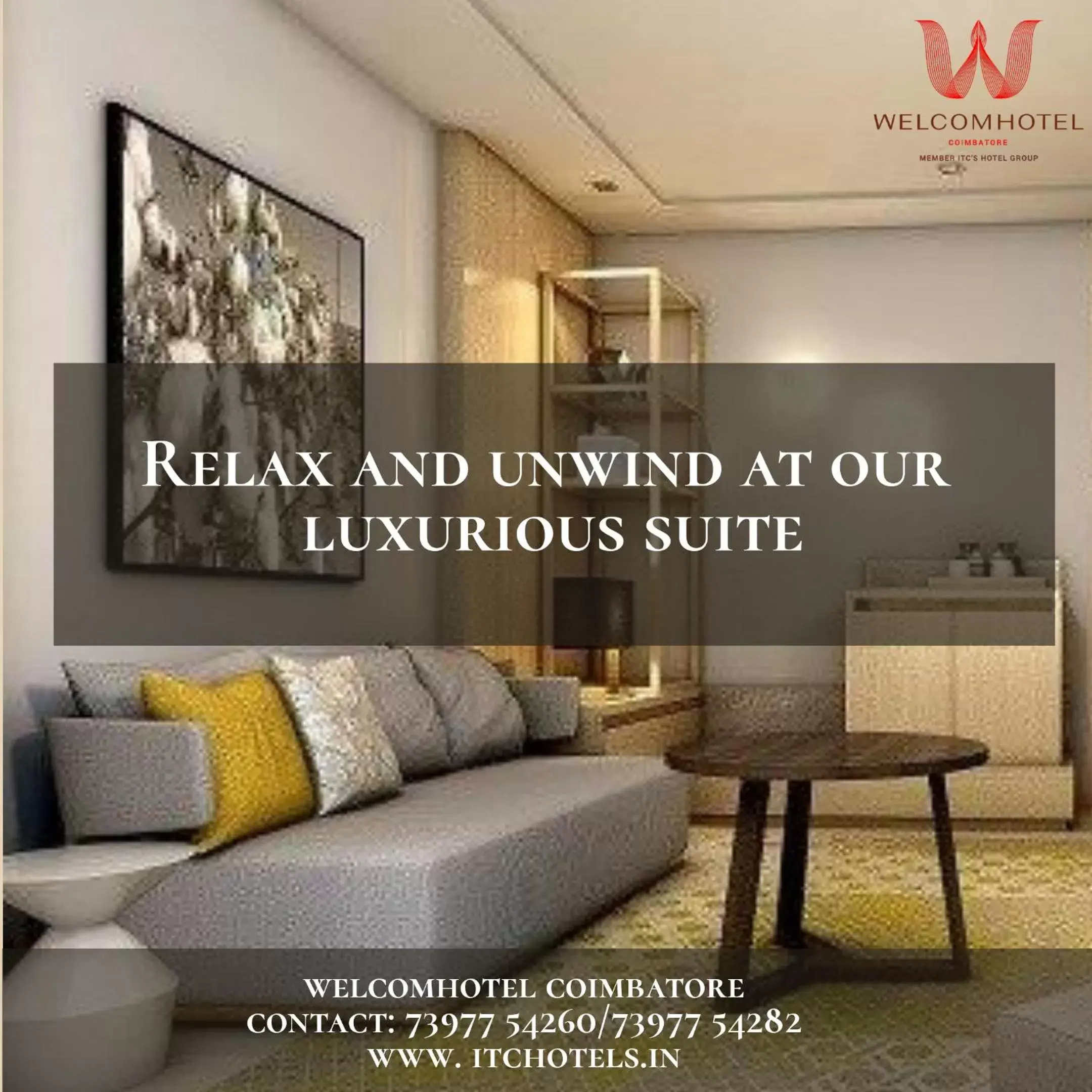 Living room in Welcomhotel by ITC Hotels, RaceCourse, Coimbatore Living room in Welcomhotel by ITC Hotels, RaceCourse, Coimbatore