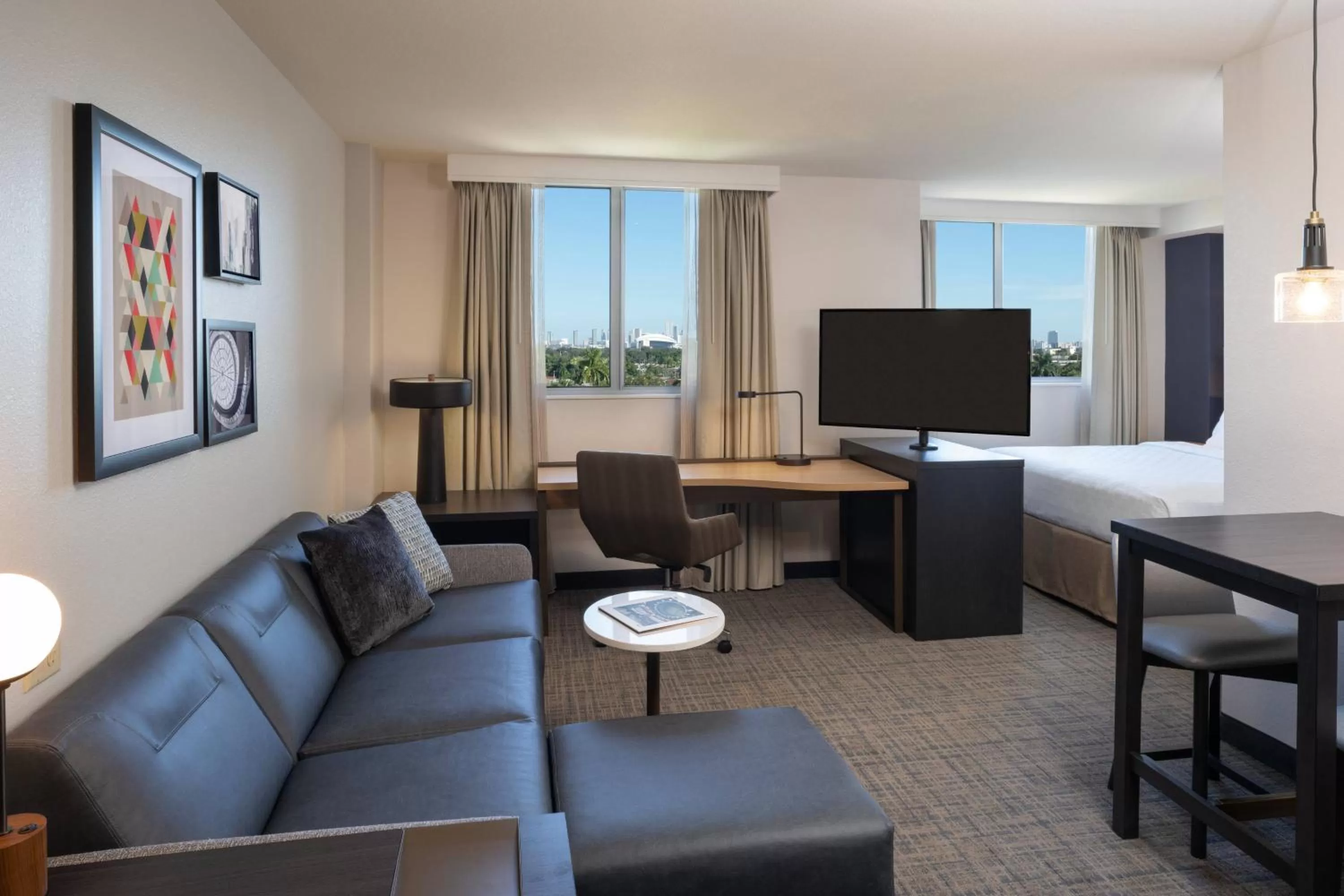 Renovated King Studio with Sofa Bed and Transfer Shower - Mobility and Hearing Accessible in Residence Inn by Marriott Miami Airport