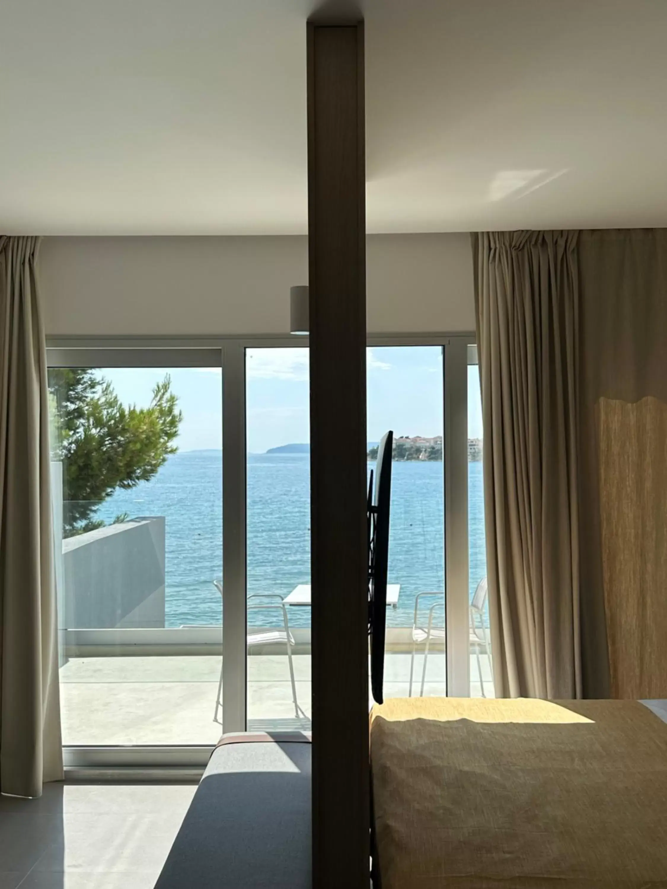 Bed, Sea View in Hotel Split