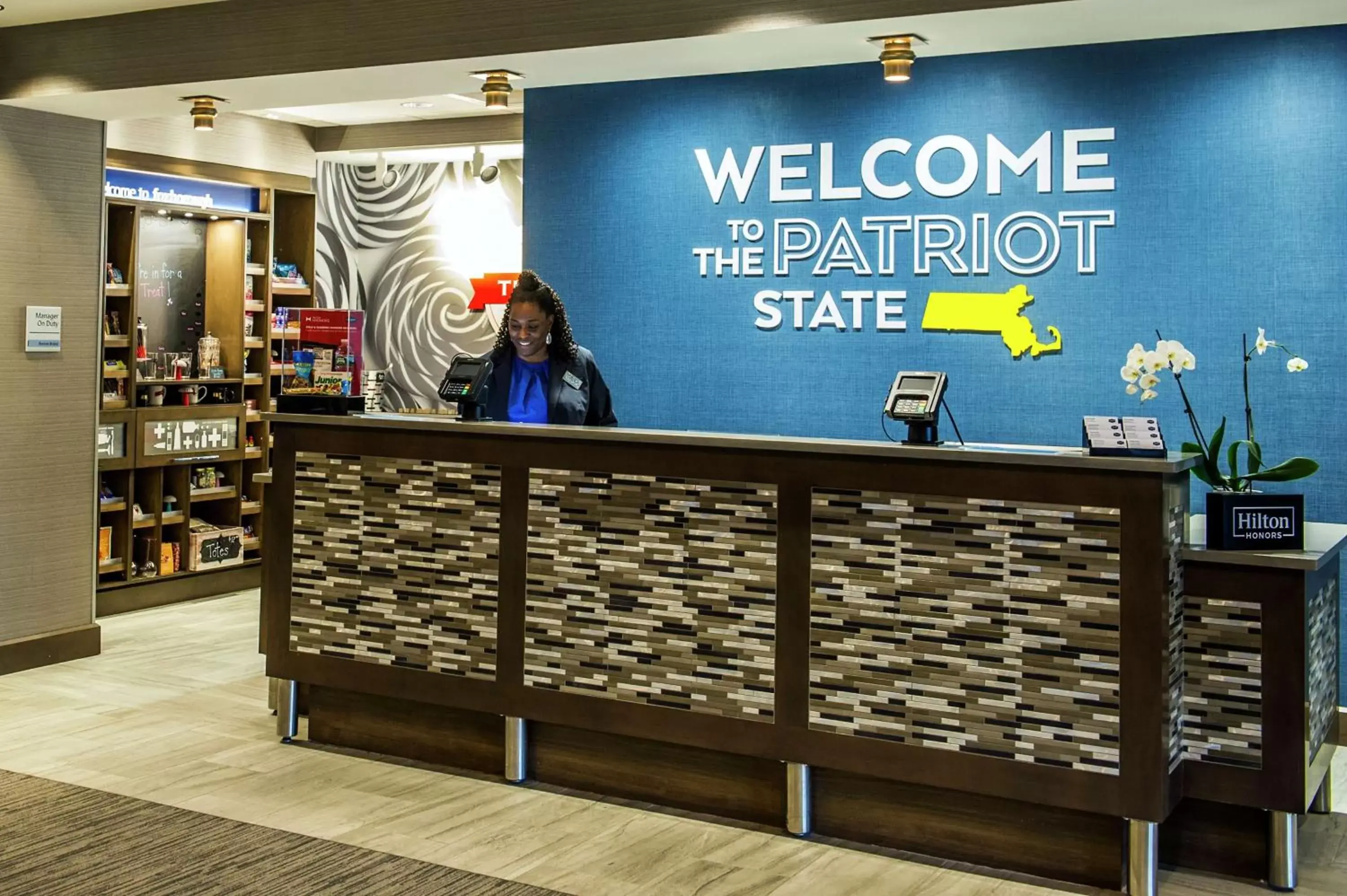 Lobby or reception in Hampton Inn & Suites/Foxborough/Mansfield