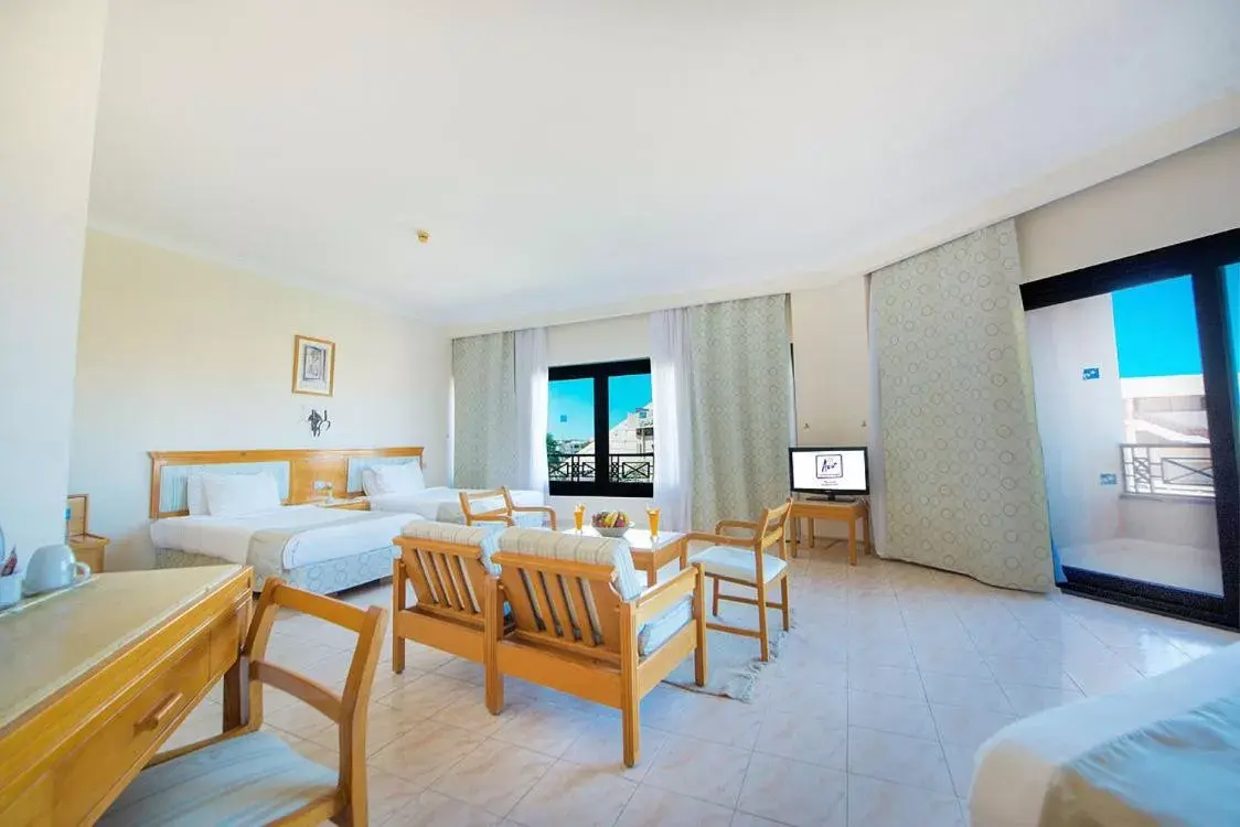 Bed, Seating Area in Pharaoh Azur Resort Bed, Seating Area in Pharaoh Azur Resort