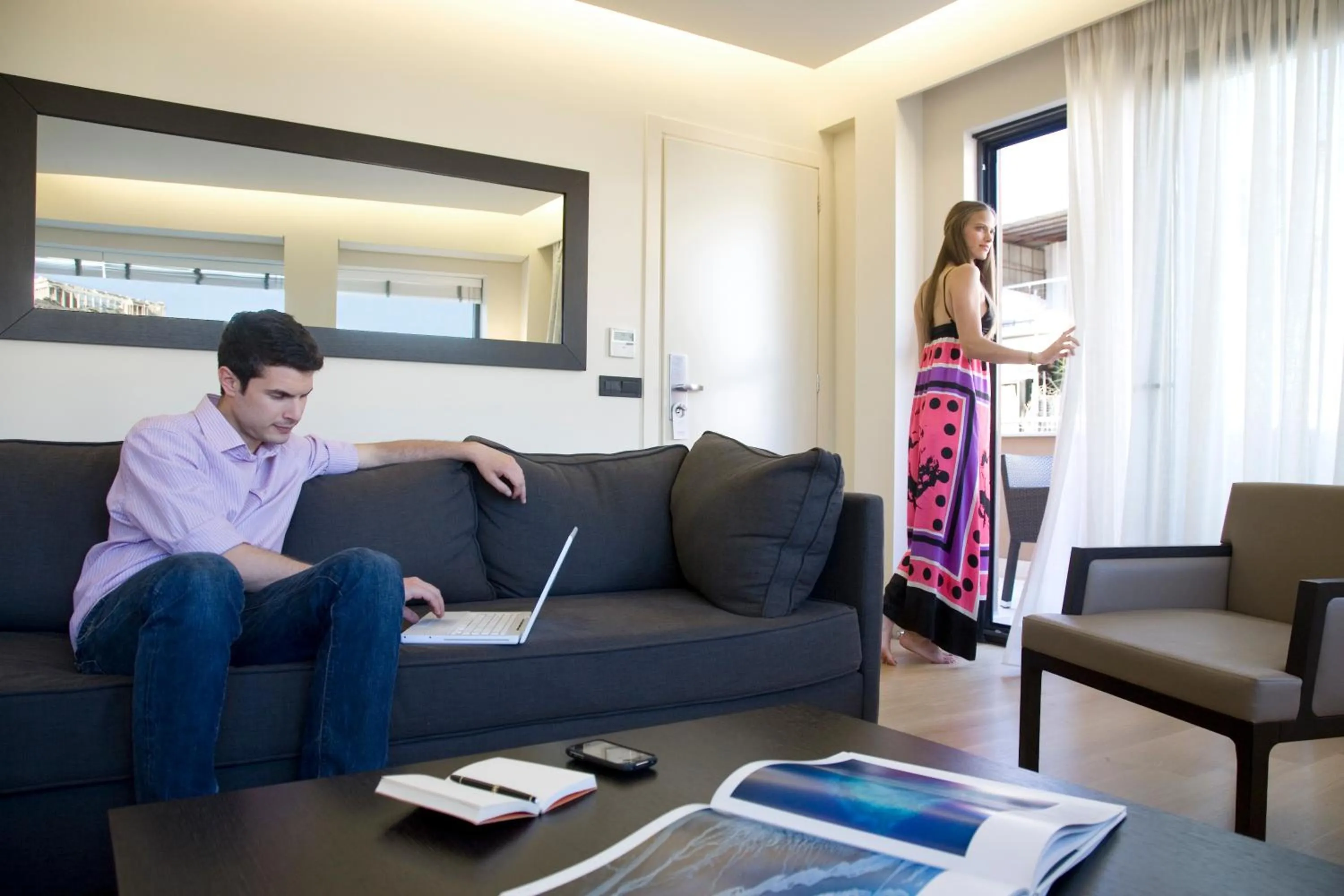 Living room in O&B Athens Boutique Hotel