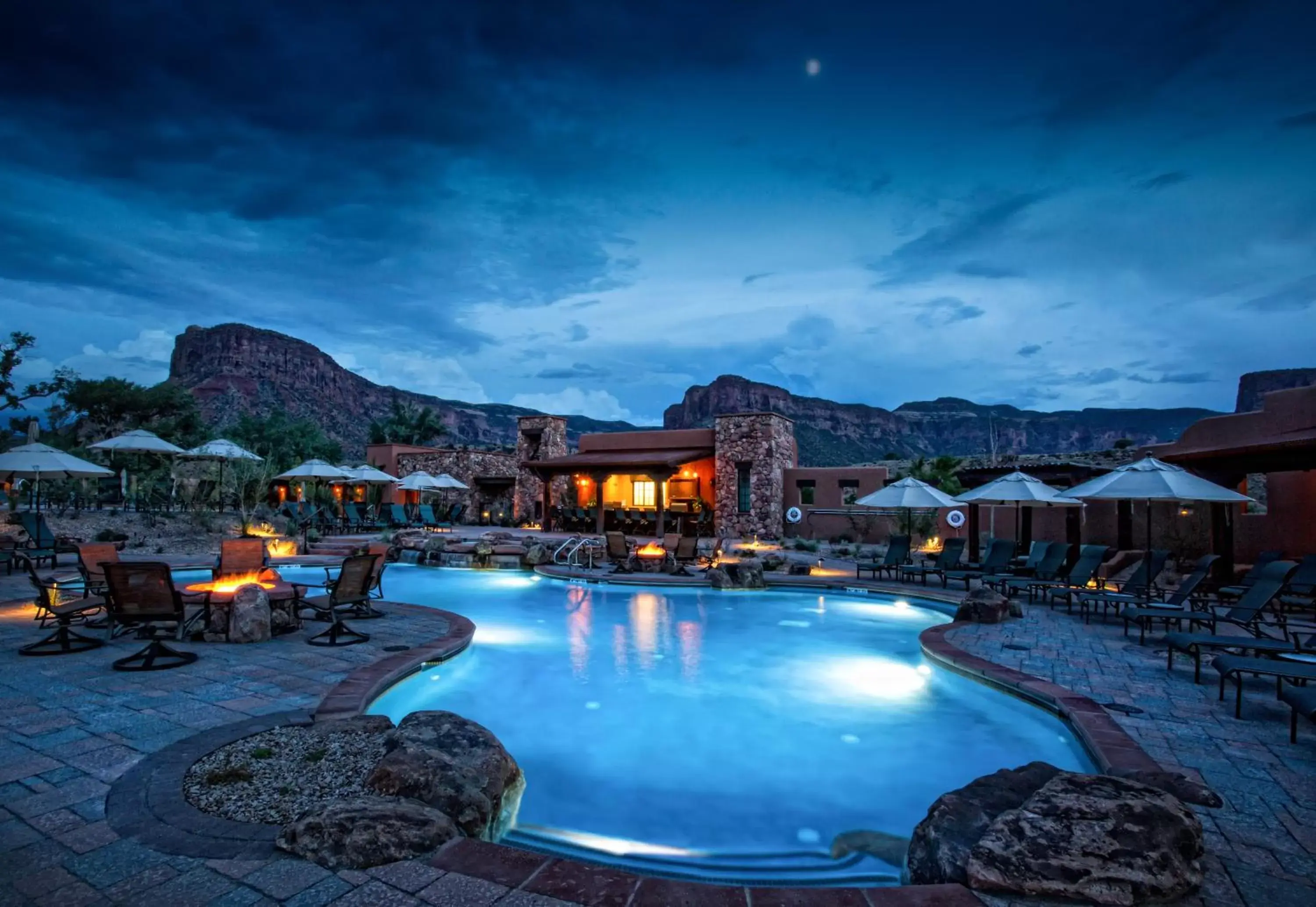 Night, Swimming Pool in Gateway Canyons Resort, a Noble House Resort