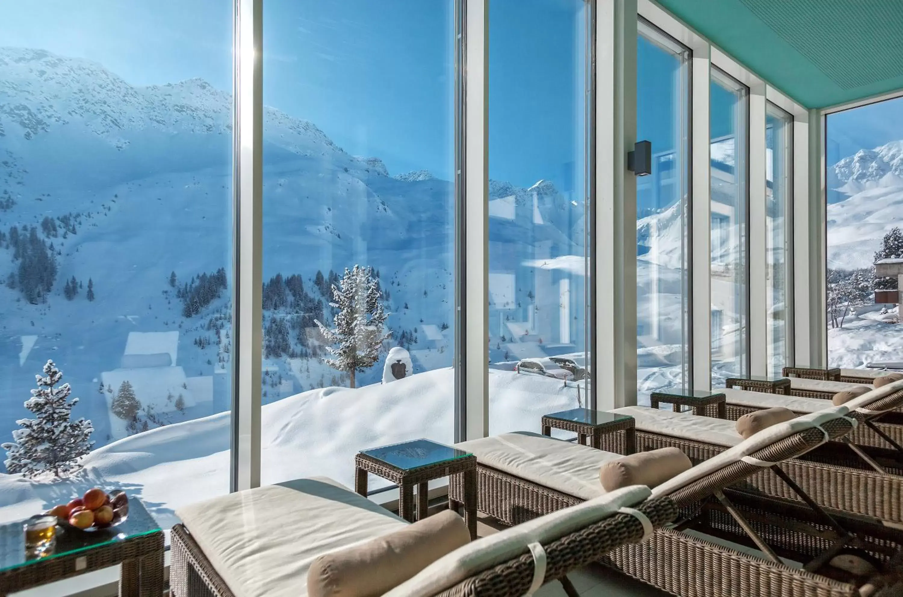 Hot Spring Bath, Winter in Arosa Kulm Hotel & Alpin Spa