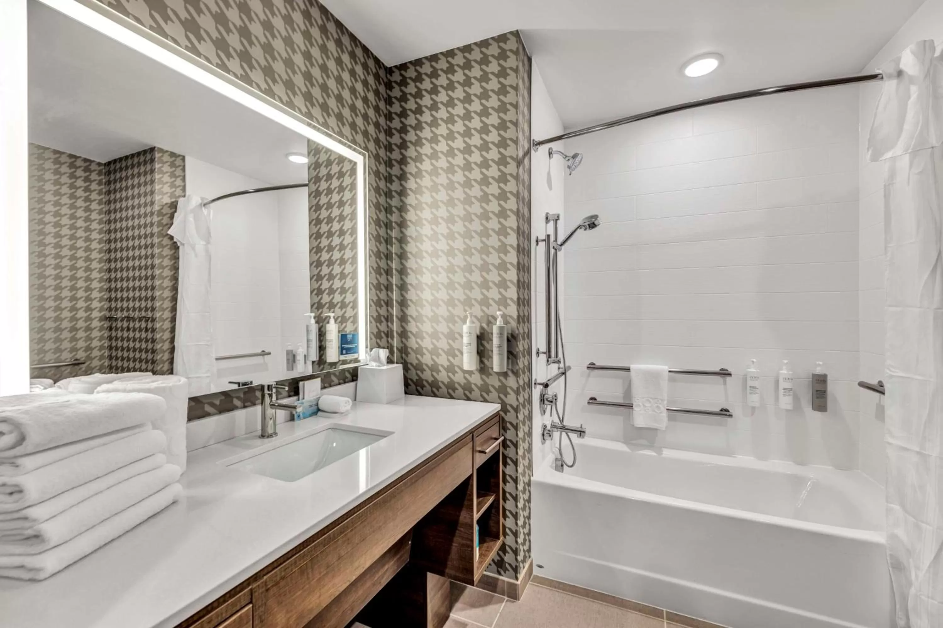 Bathroom in Home2 Suites by Hilton Raleigh West Lenovo Center