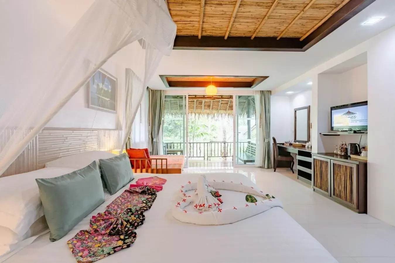 Bed in Ban Sainai Resort- SHA Extra Plus Aonang's Green Resort