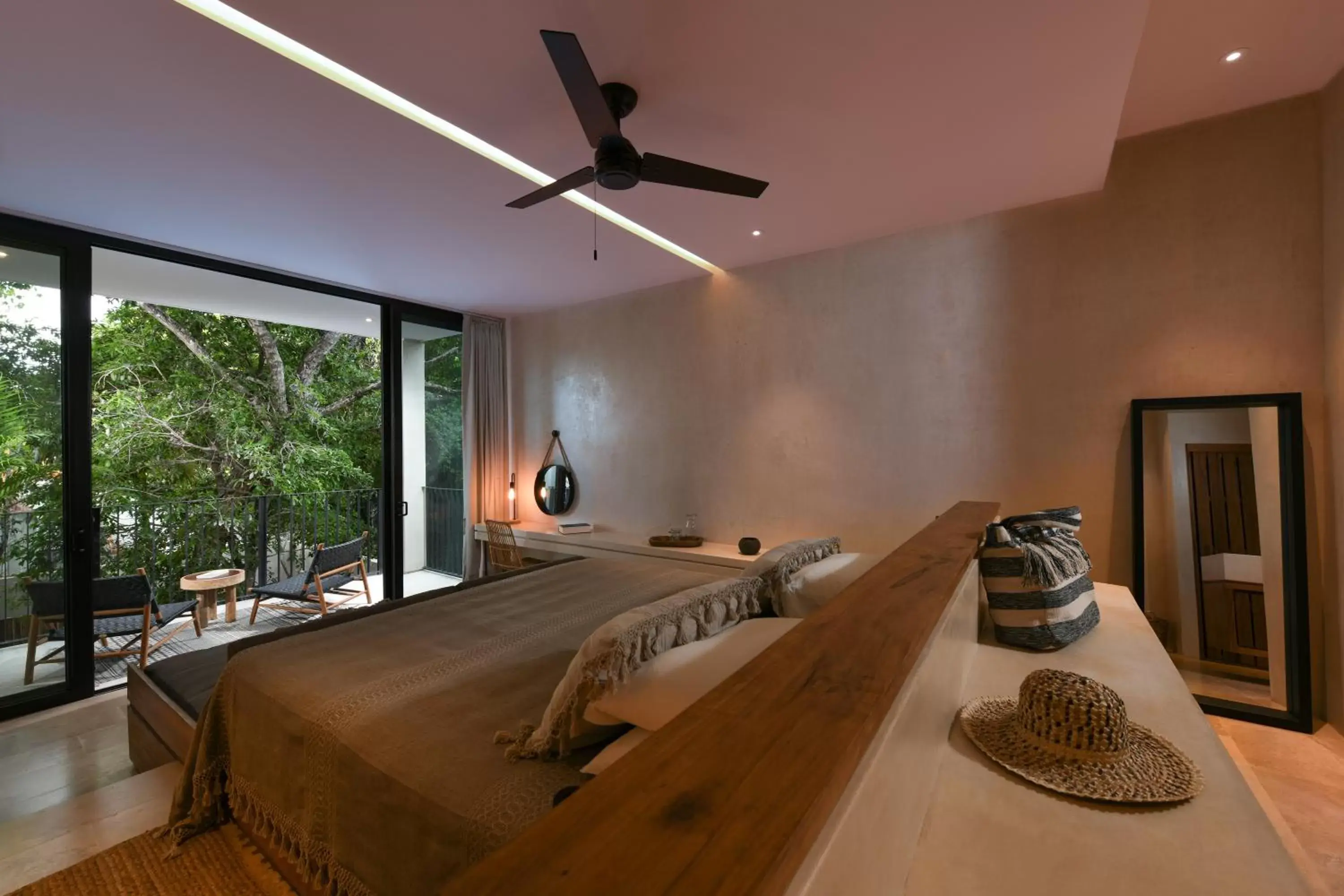 Bed in Casa Agape Hotel Tulum & Vegan Restaurant with Beach Club Access