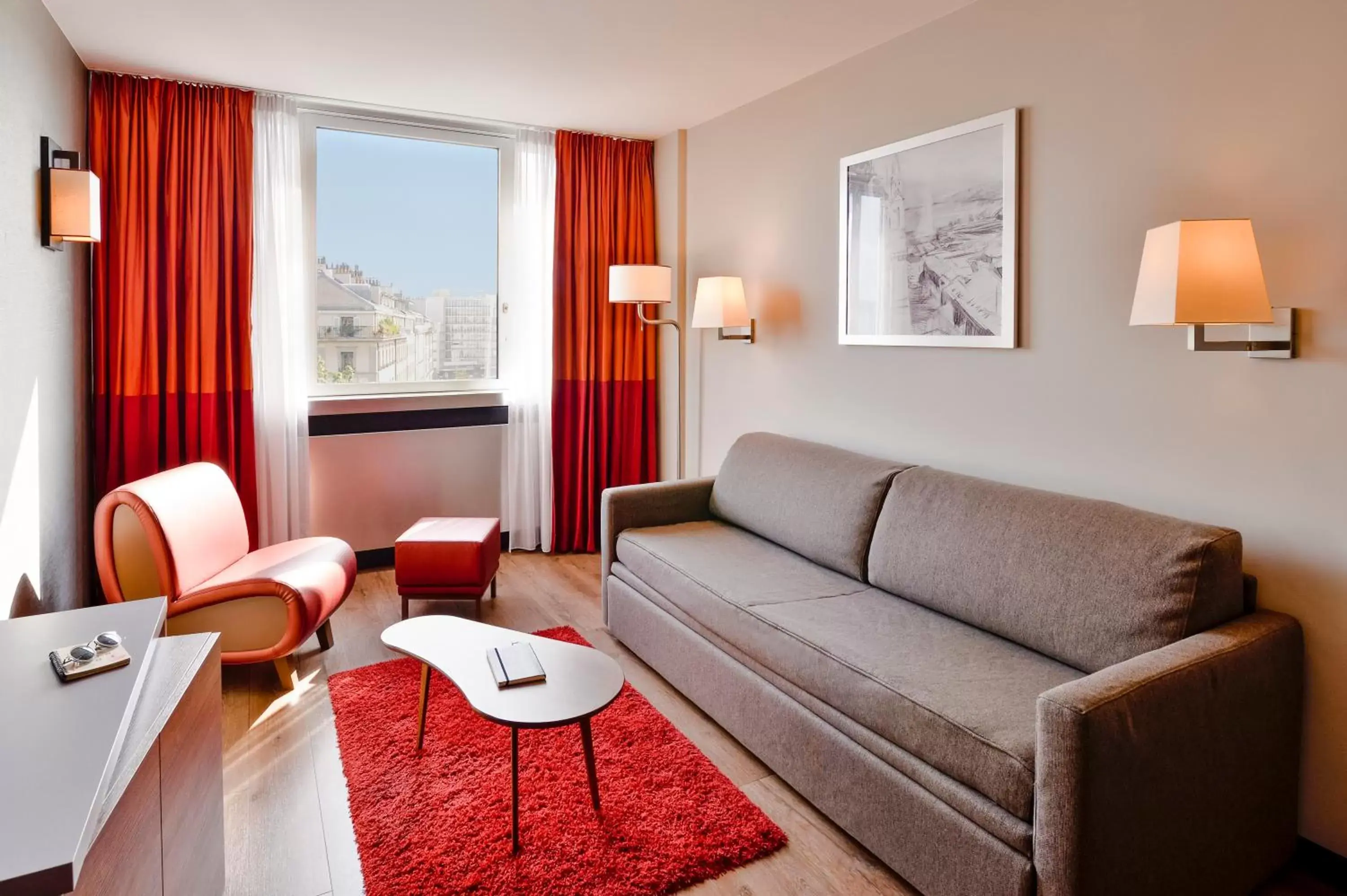 Living room, Seating Area in Aparthotel Adagio Genève Mont-Blanc