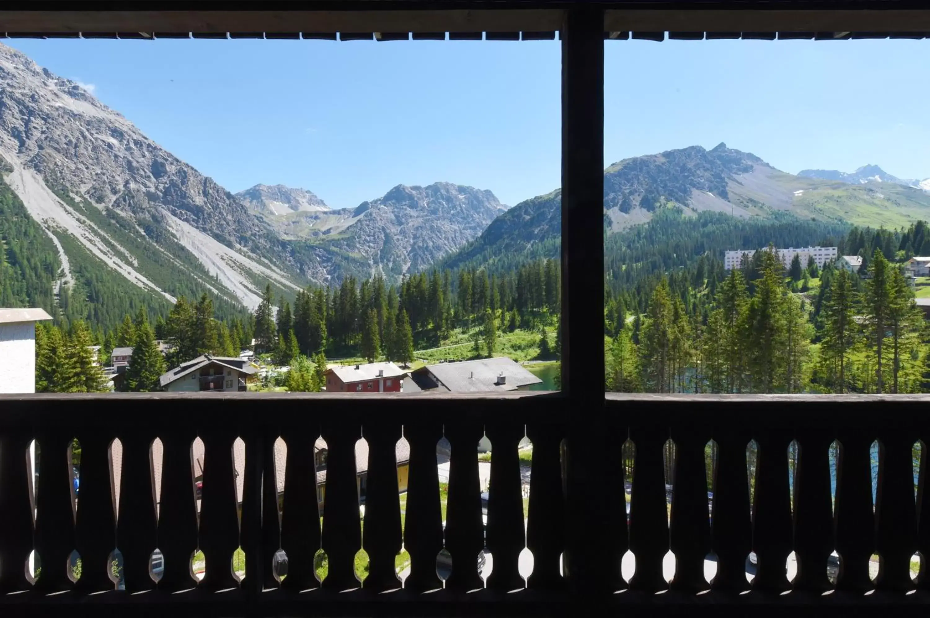 Balcony/Terrace, Mountain View in Hotel Seehof-Arosa