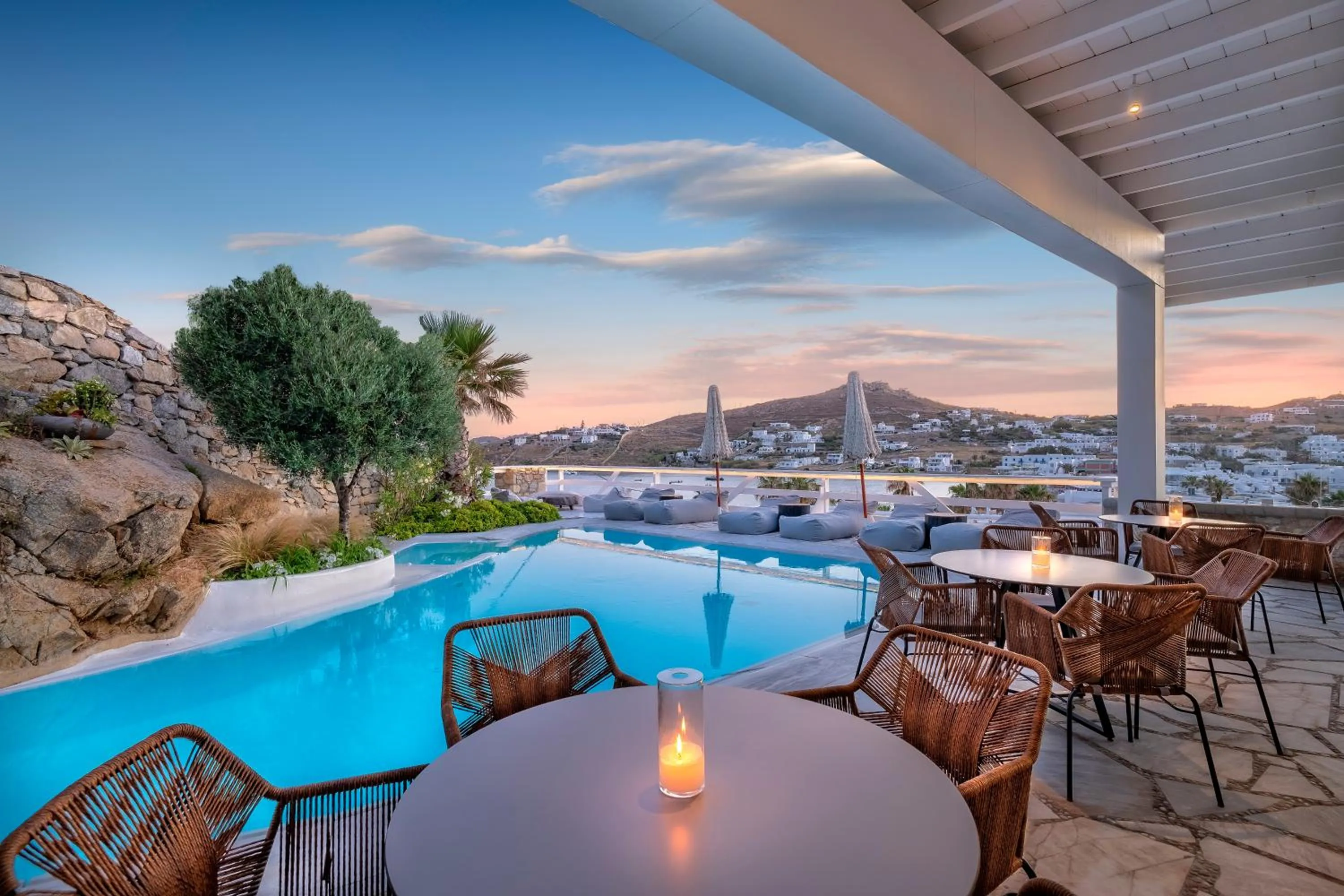 Pool view in Deliades Hotel