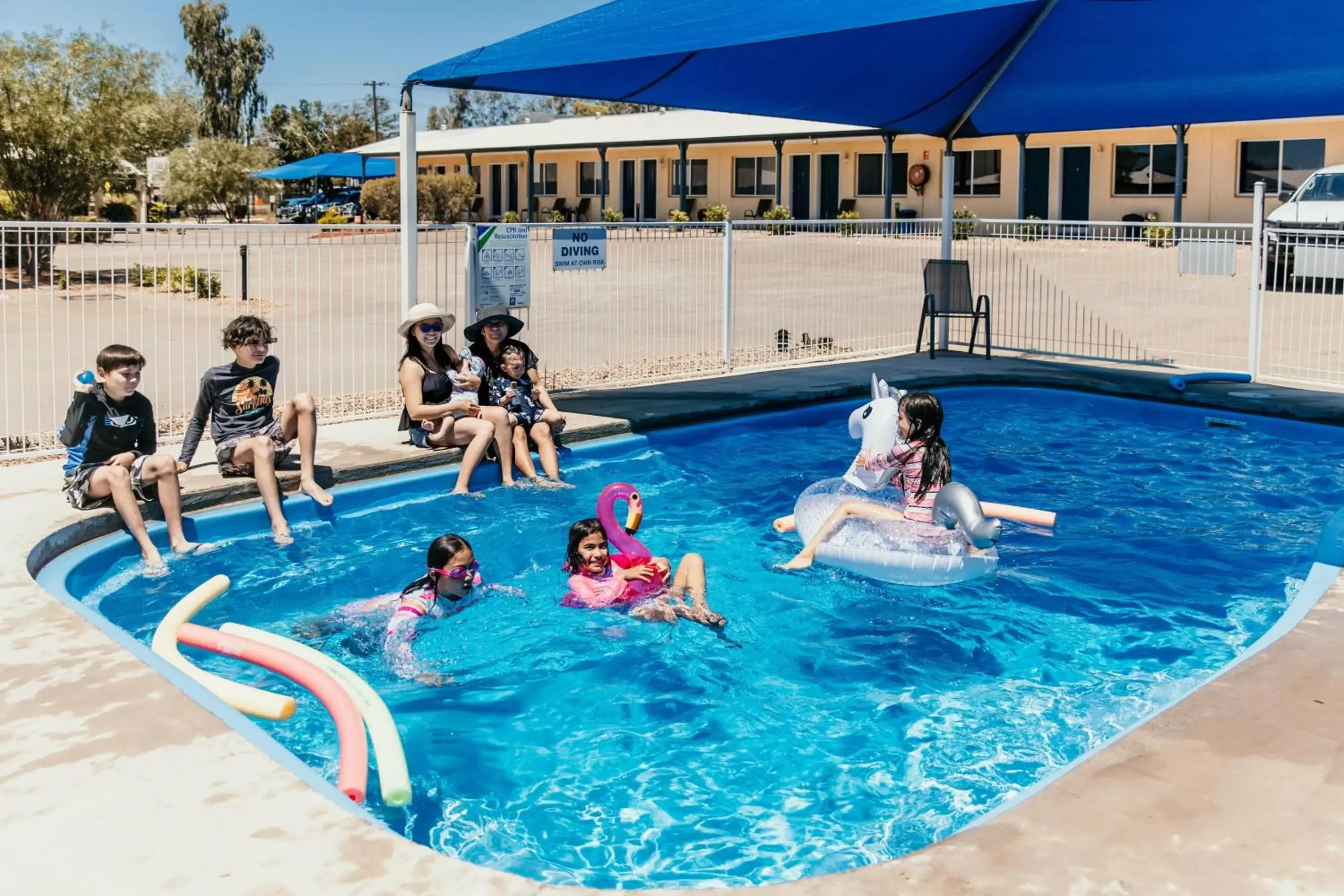 People, Swimming Pool in Outback Motel Mt Isa