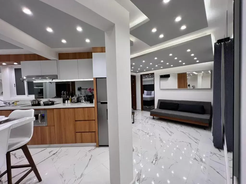 Kitchen or kitchenette in Seven Boutique Apartments Cancún