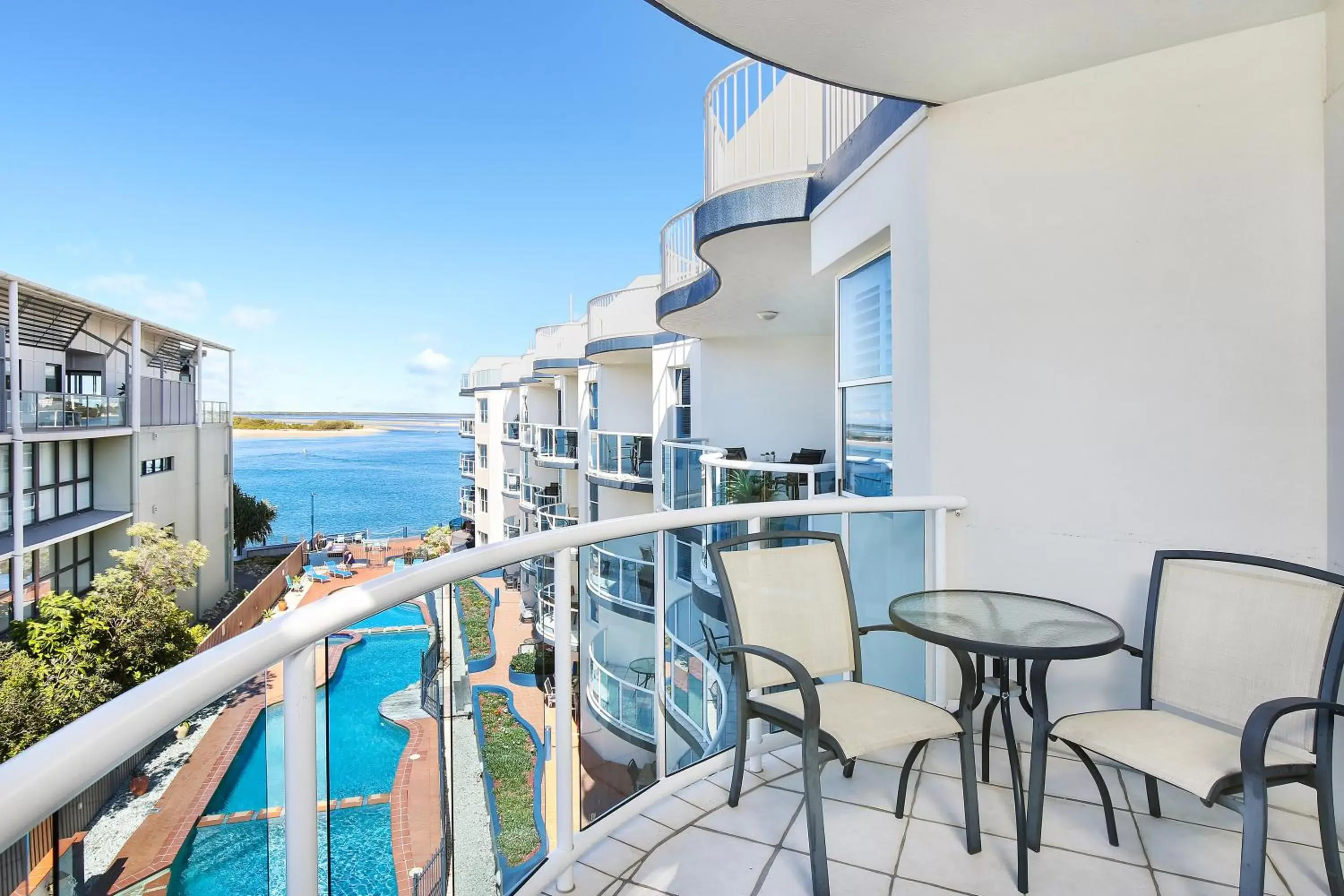 Sea view, Balcony/Terrace in Watermark Resort Caloundra