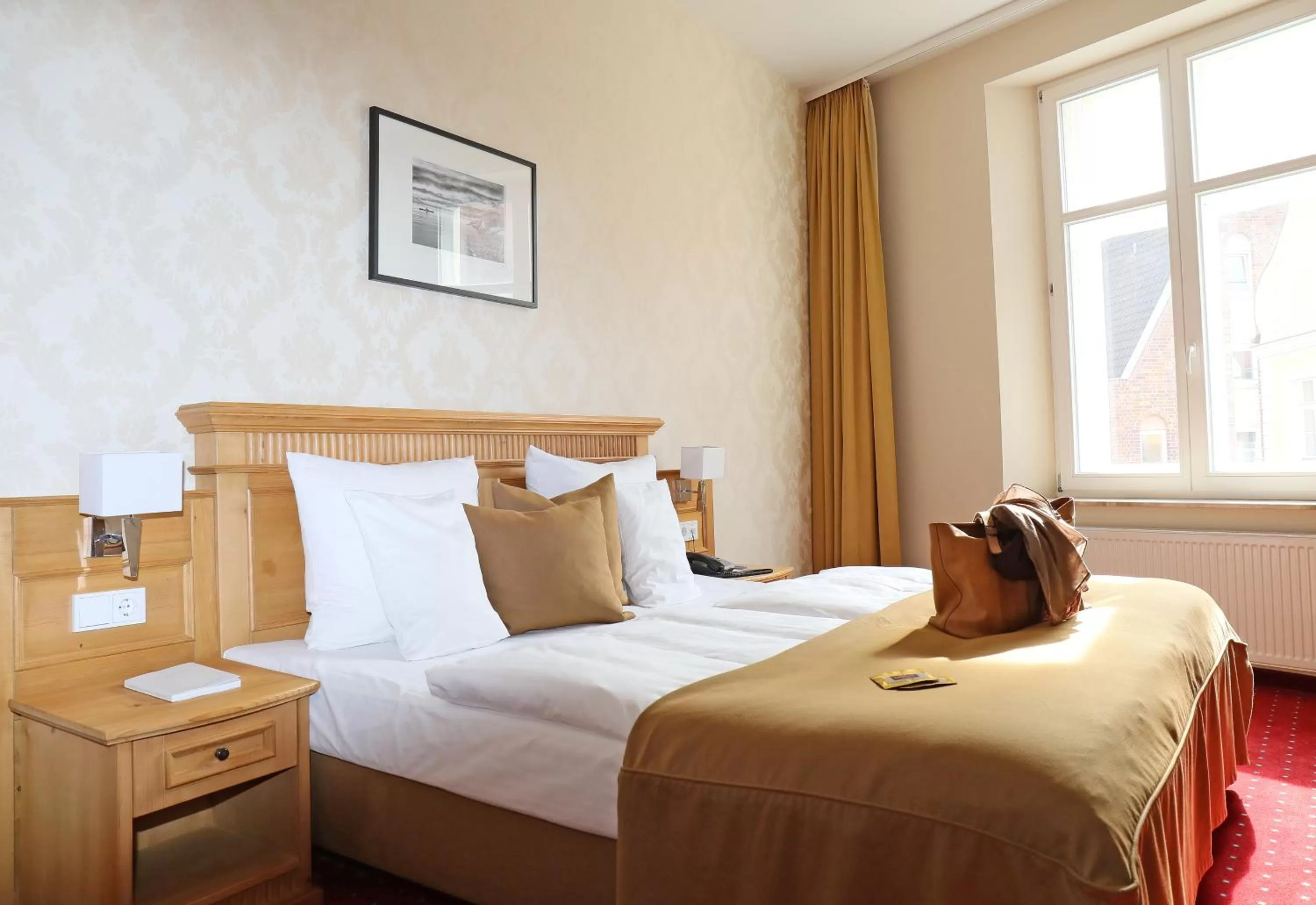 Bed in Romantik Hotel Scheelehof Stralsund