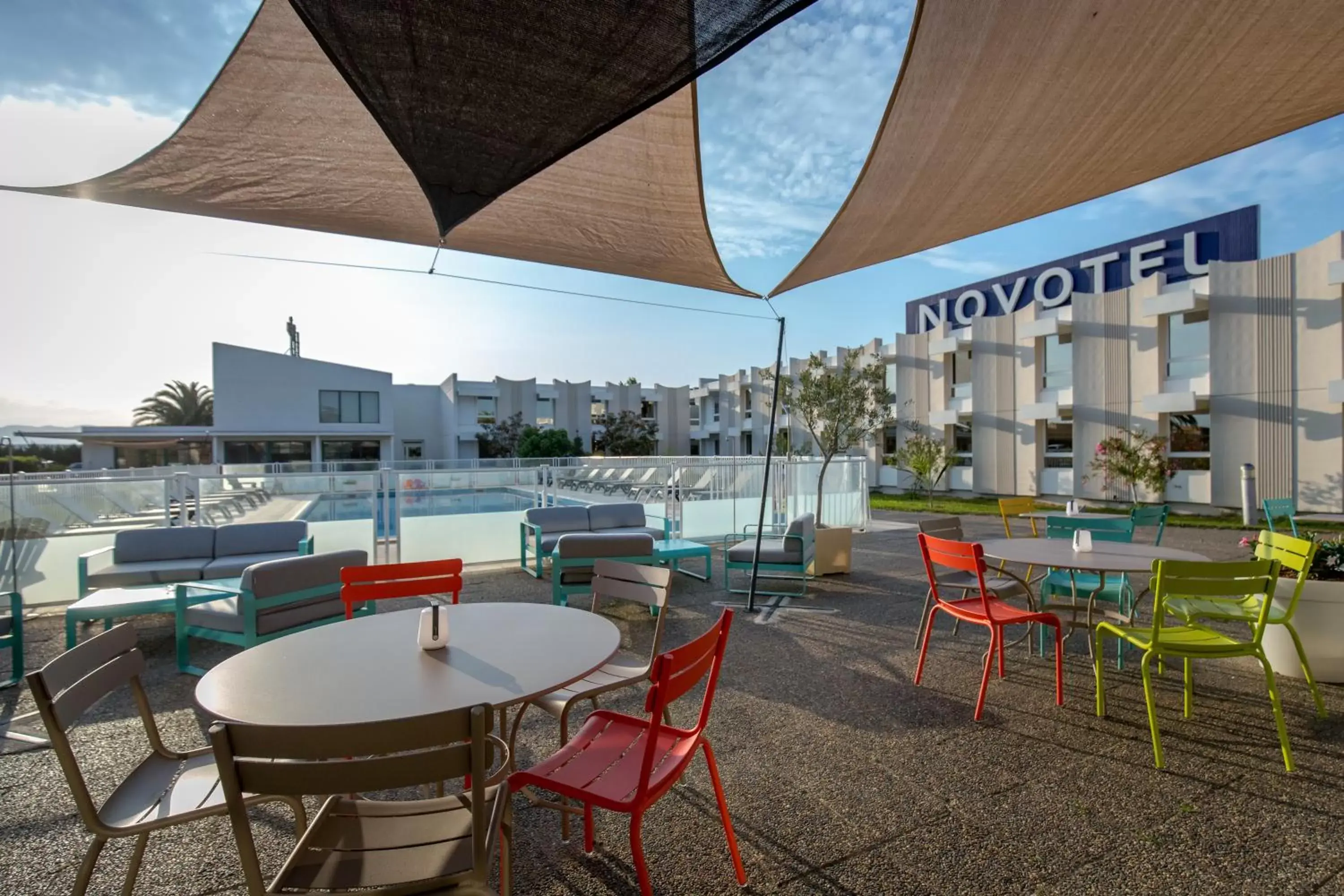 View (from property/room), Restaurant/Places to Eat in Novotel Perpignan Nord Rivesaltes