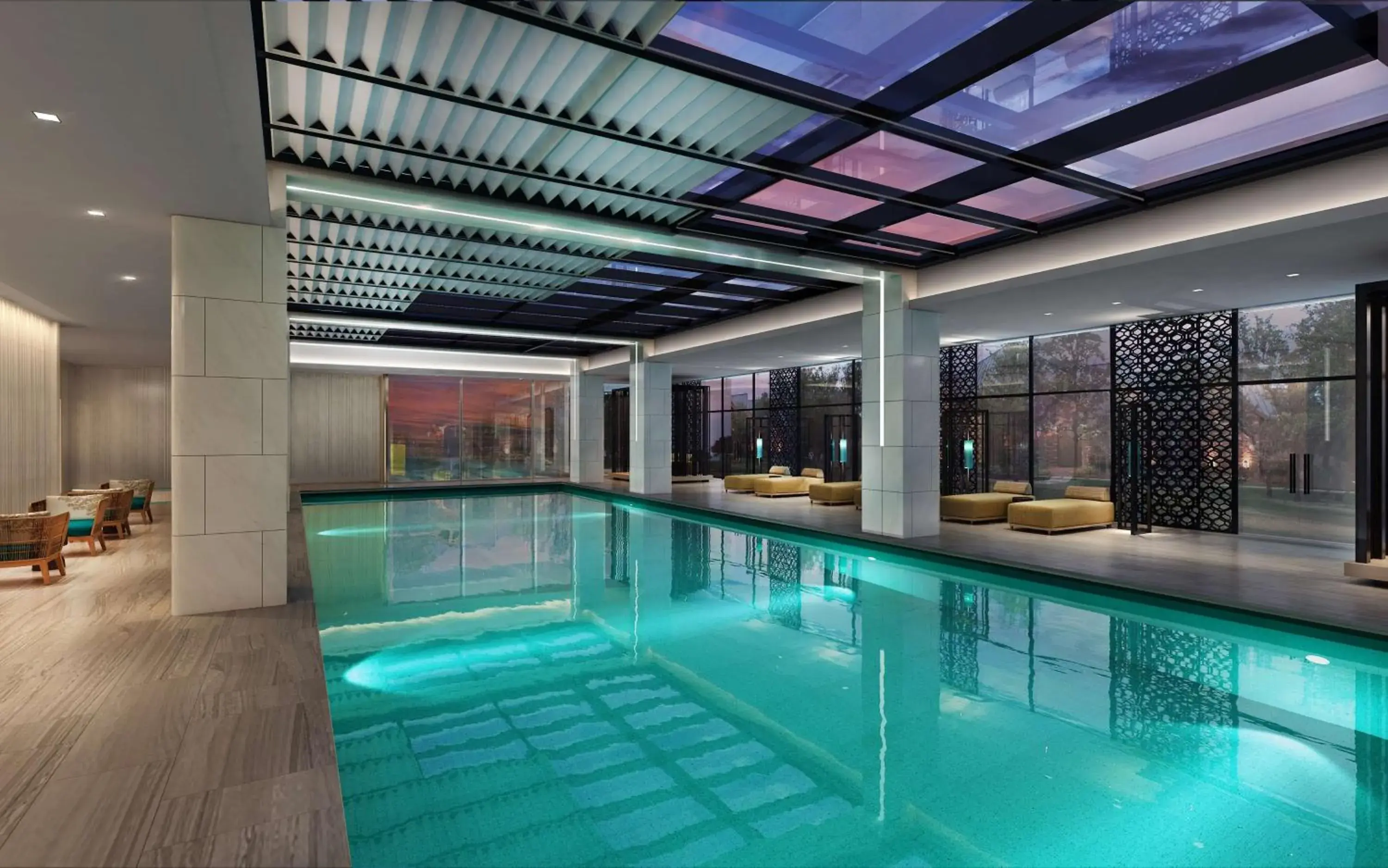 Pool view in Hilton Taizhou Pool view in Hilton Taizhou